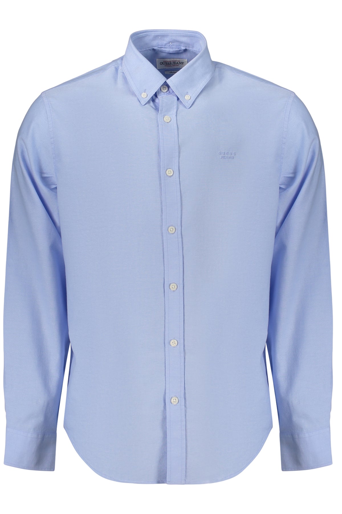 M6YH04W2561_AZG7FI – Klassisches Herren Langarmhemd Blau mit Stickerei und Button-Down-Kragen – Größe: S, M, L, XL, 2XL – Farbe: Azzurro