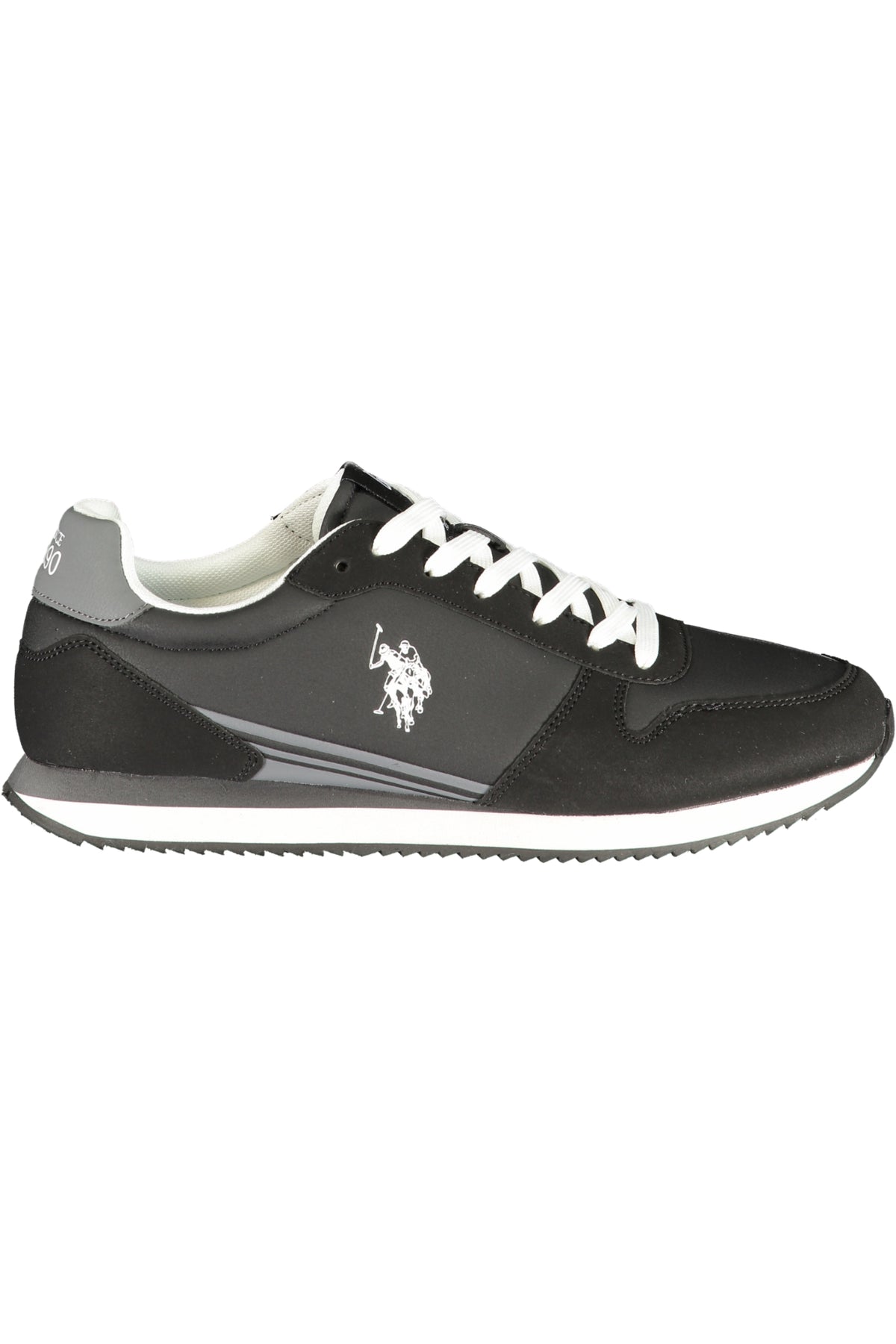HAPPY002M6YH1_NEBLK – Herren Sportschuh Schwarz mit Grauen Details und Herausnehmbarem Fußbett – Größe: 40, 41, 42, 43, 44, 45, 46 – Farbe: Nero