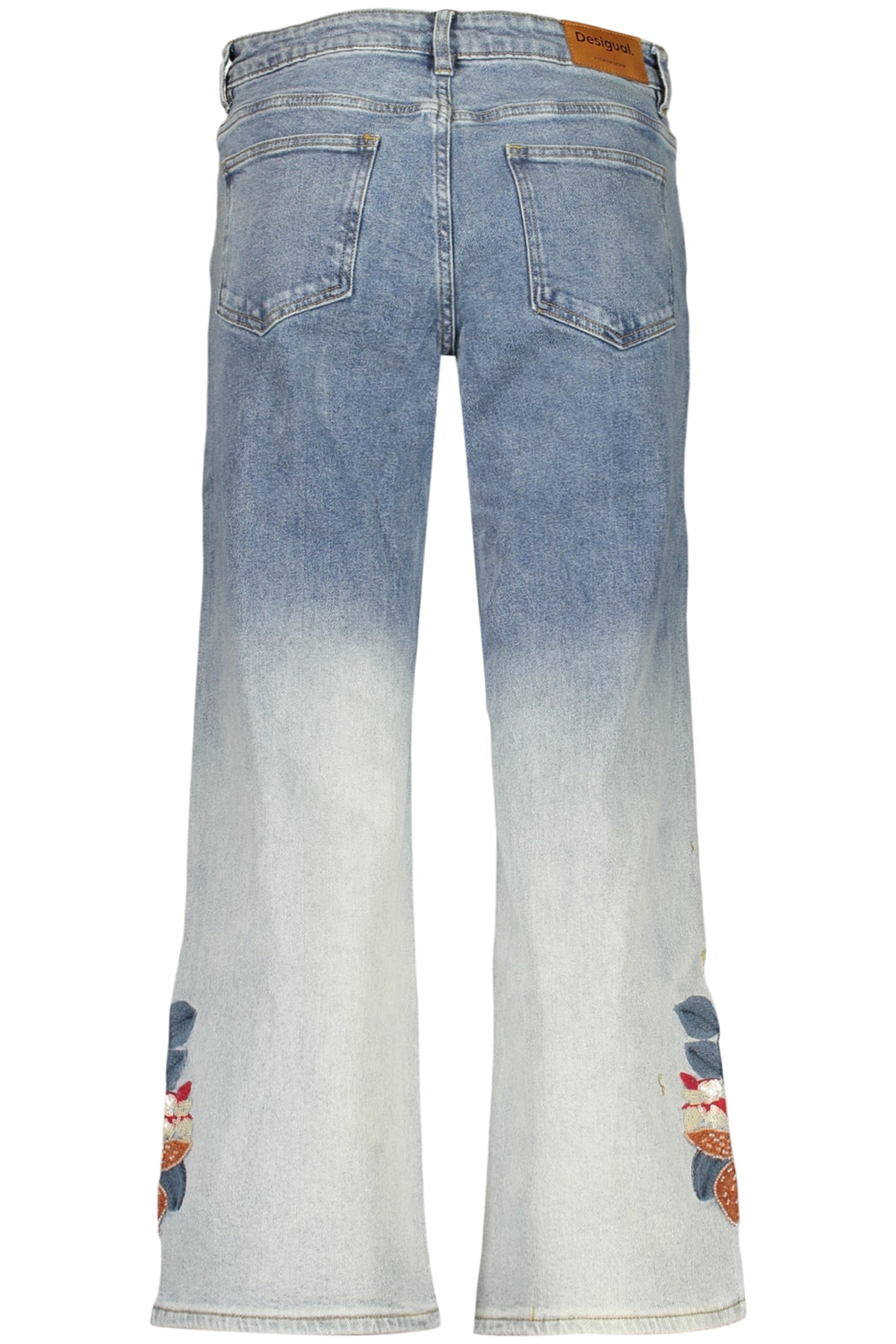 26SWDD20_AZ5053 – Damenjeans Blau mit Stickerei: 5-Taschen, Reißverschluss & Knopf – Größe: 34, 36, 38, 40, 42, 44 – Farbe: Azzurro