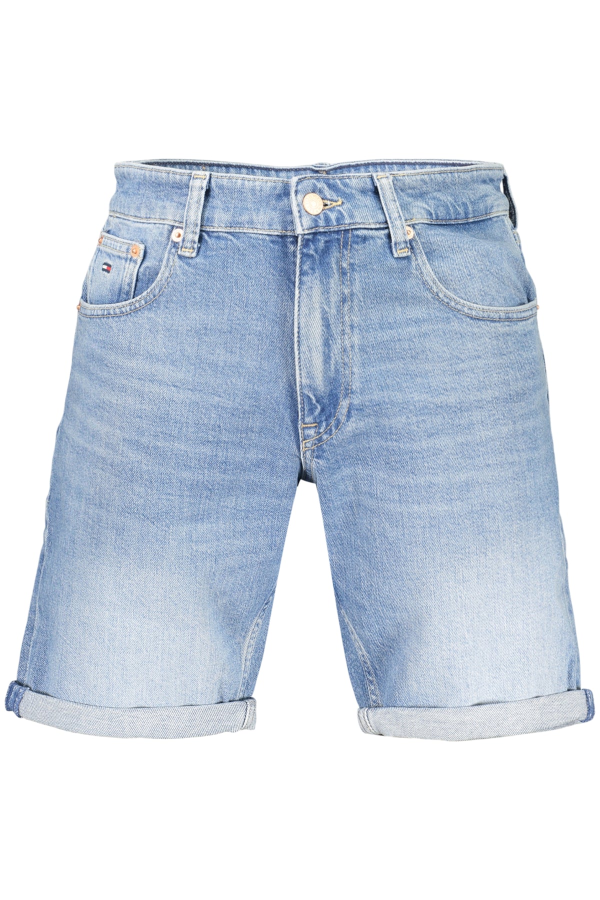 DM0DM22981_AZ1A5 – Herren Jeansshorts Blau – Washed Look, 5 Taschen & Stickerei – Größe: 28, 29, 30, 31, 32, 33, 34, 36, 38 – Farbe: Azzurro