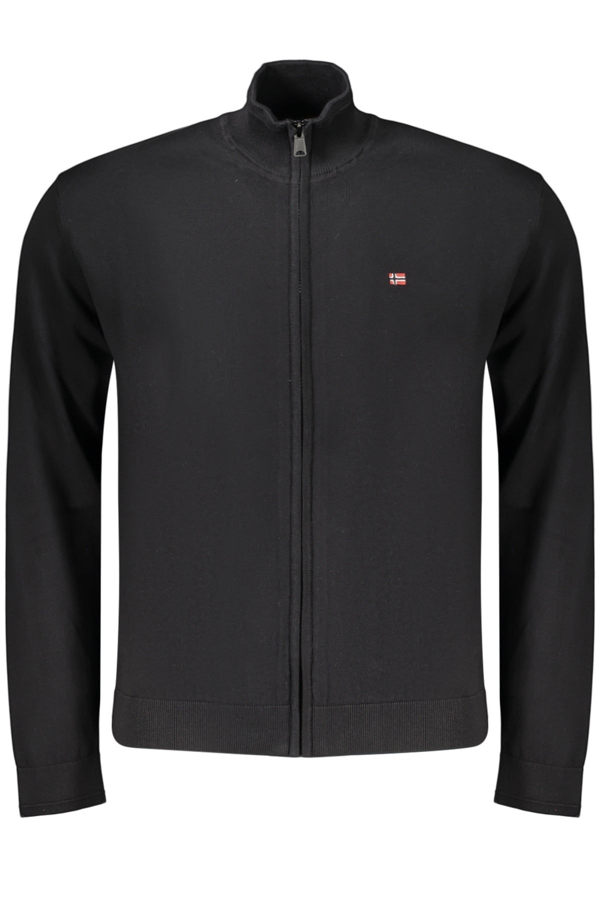 NP0A4HOWDECATUR2.0FZ_NE941 – Schwarze Herren-Strickjacke mit Reißverschluss – Relaxed Fit, Elegante Stickerei – Größe: S, M, L, XL, 2XL, 3XL – Farbe: Nero
