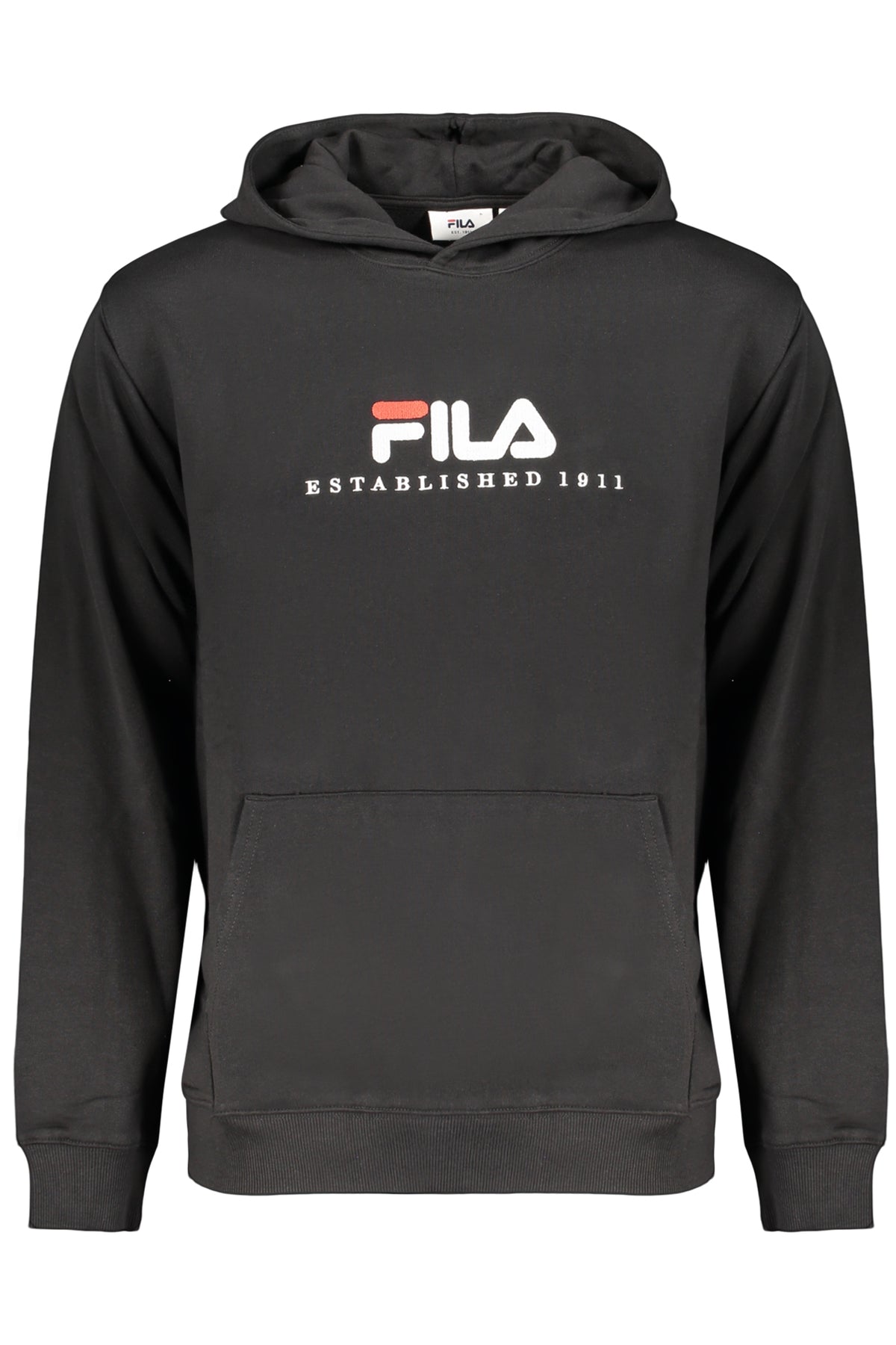 FAU0227_NE80010 – Herren-Schwarz-Sweatshirt aus Bio-Baumwolle mit Kapuze und Tasche – Größe: S, M, L, XL, 2XL – Farbe: Nero