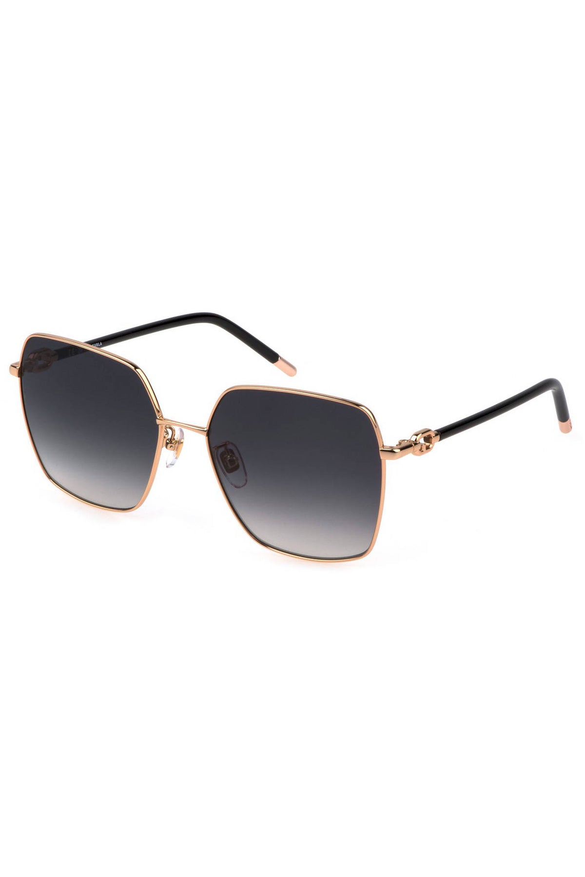 SFU693_ORO_0300 – Elegante Damen-Sonnenbrille Gold mit Kontrasten und Rauchglas – Größe: UNI – Farbe: Oro