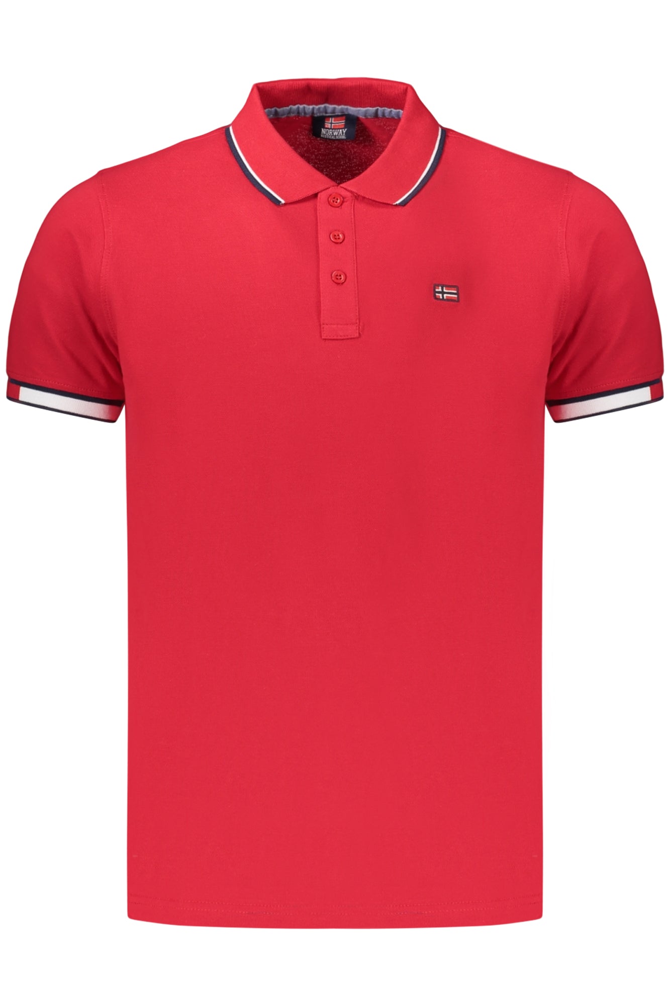 868868_ROBITTER – Herren Kurzarm-Poloshirt Rot mit Kontrastdetails und Applikation – Größe: S, M, L, XL, 2XL, 3XL – Farbe: Rosso