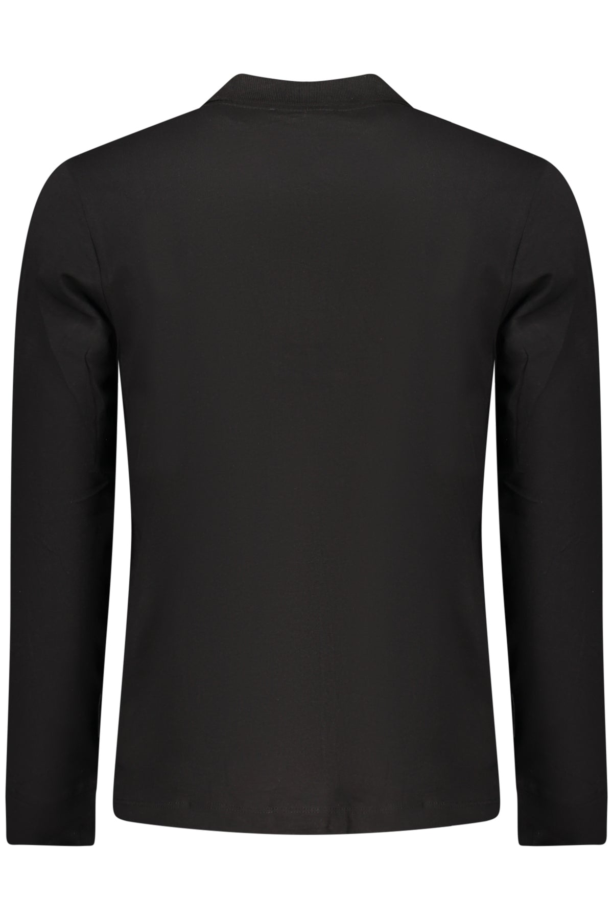 AU02844ELENIO_NEA7250 – Elegantes Schwarzes Herren Langarm-Polo mit Stickerei und Logo – Größe: S, M, L, XL, 2XL, 3XL – Farbe: Nero