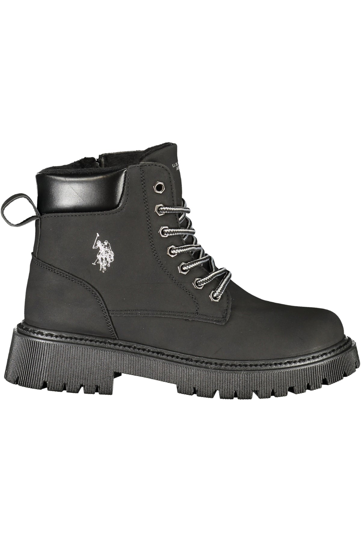 AMBRA002WGUY1_NEBLK – Eleganter Damen Schnürstiefel Schwarz: Warmes Fellfutter & Reißverschluss – Größe: 35, 36, 37, 38, 39, 40, 41 – Farbe: Nero