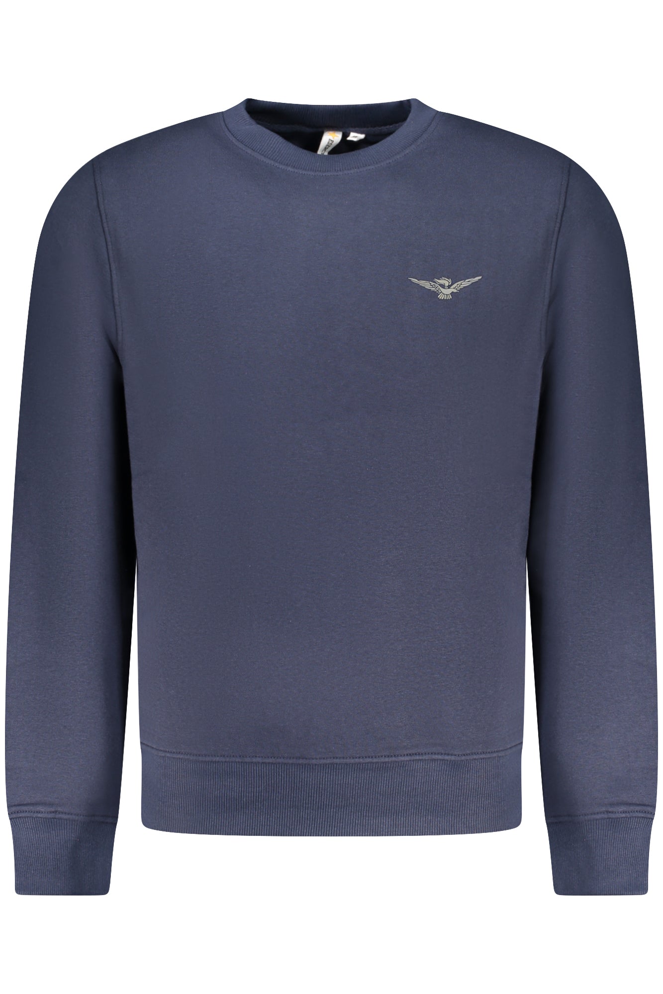 W5S616-7014_BL044 – Herren-Sweatshirt Blau: Gefüttertes Rundhals-Design mit Applikation – Größe: S, M, L, XL, 2XL, 3XL – Farbe: Blu