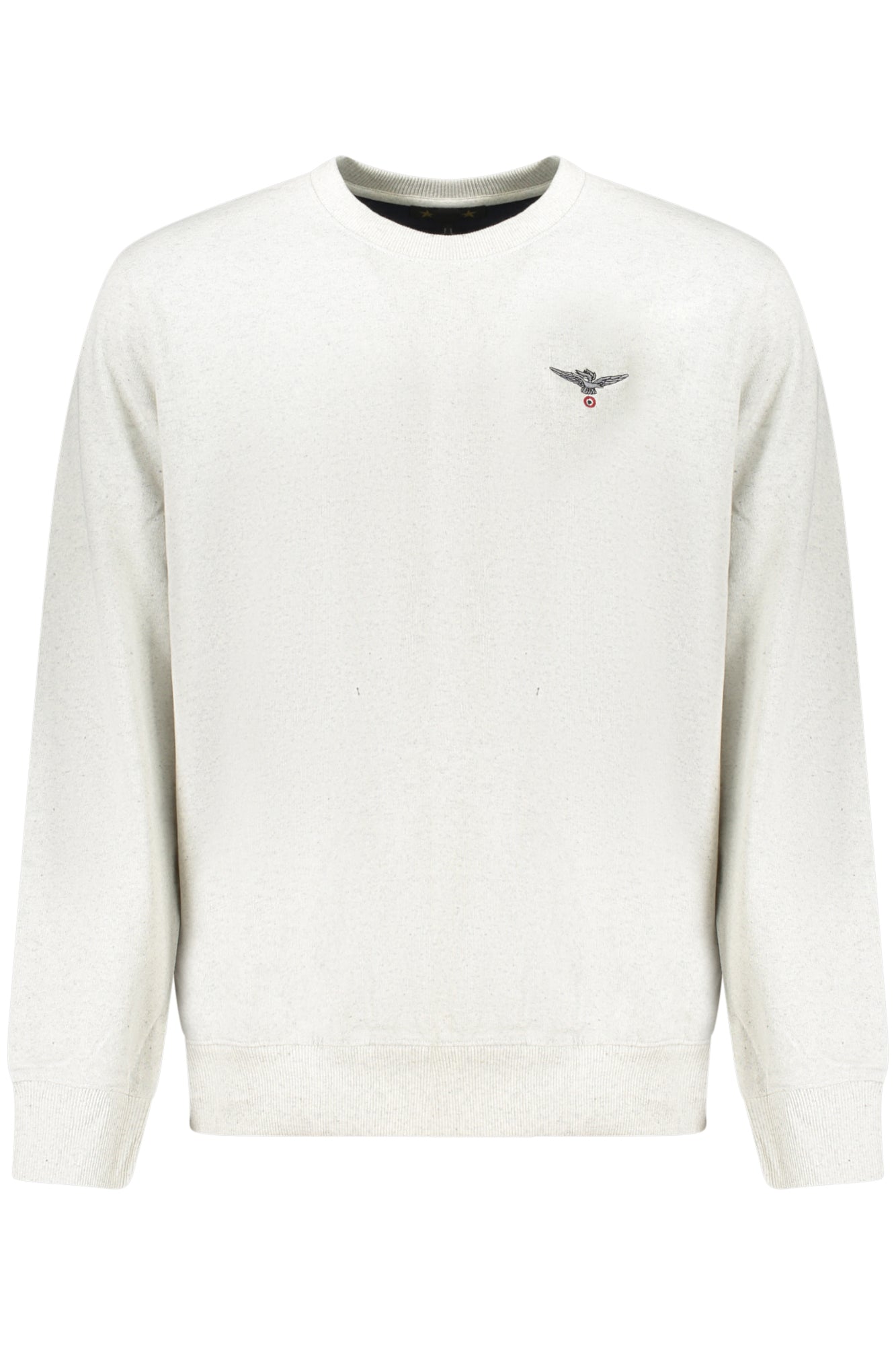 W5S6437014_GR083 – Graues Herren-Sweatshirt mit Stickerei aus recycelten Materialien – Größe: S, M, L, XL, 2XL, 3XL – Farbe: Grigio