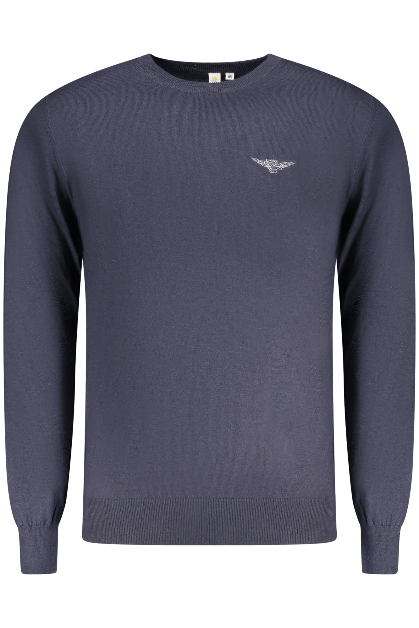 W5S617-5660_BL044 – Blaues Langarm-Herrenhemd mit Stickerei und Rundhals im Militäry-Look – Größe: S, M, L, XL, 2XL, 3XL – Farbe: Blu