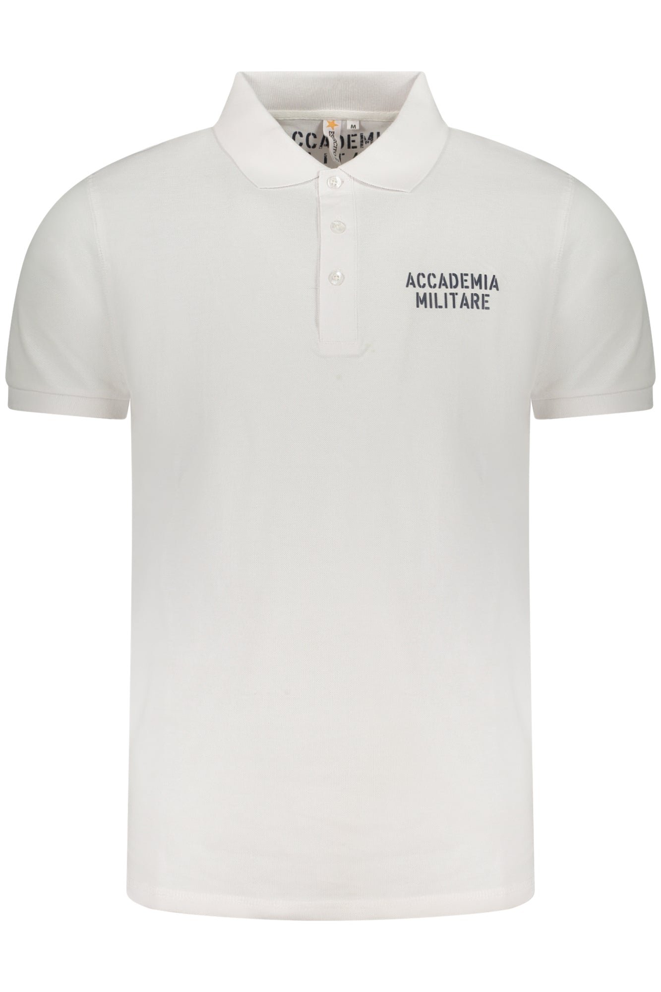 S5S629-5584_BI001 – Weißes Herren-Poloshirt mit Kontrast, 3 Knöpfen und Logo-Druck – Größe: S, M, L, XL, 2XL – Farbe: Bianco