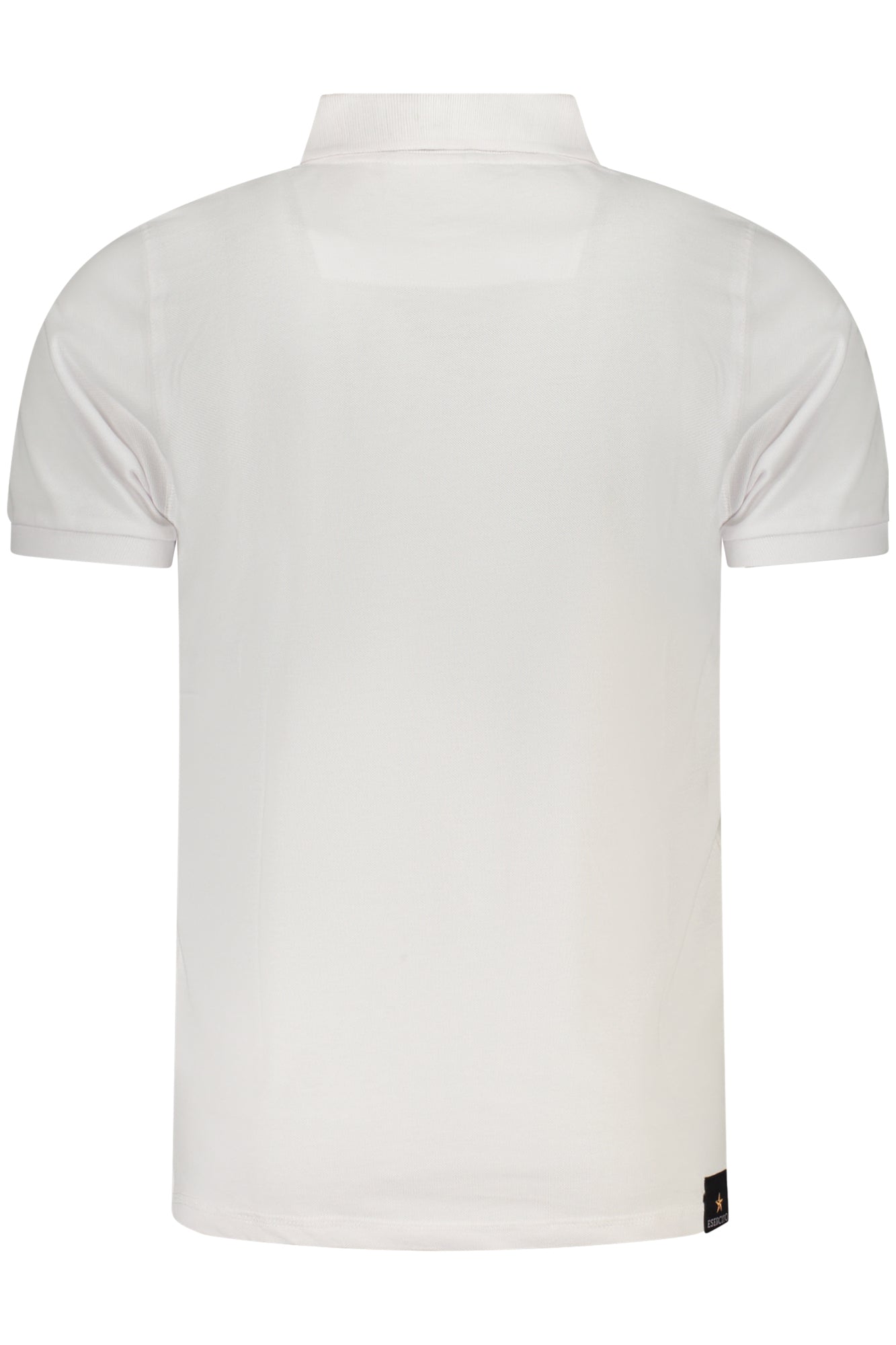 S5S629-5584_BI001 – Weißes Herren-Poloshirt mit Kontrast, 3 Knöpfen und Logo-Druck – Größe: S, M, L, XL, 2XL – Farbe: Bianco