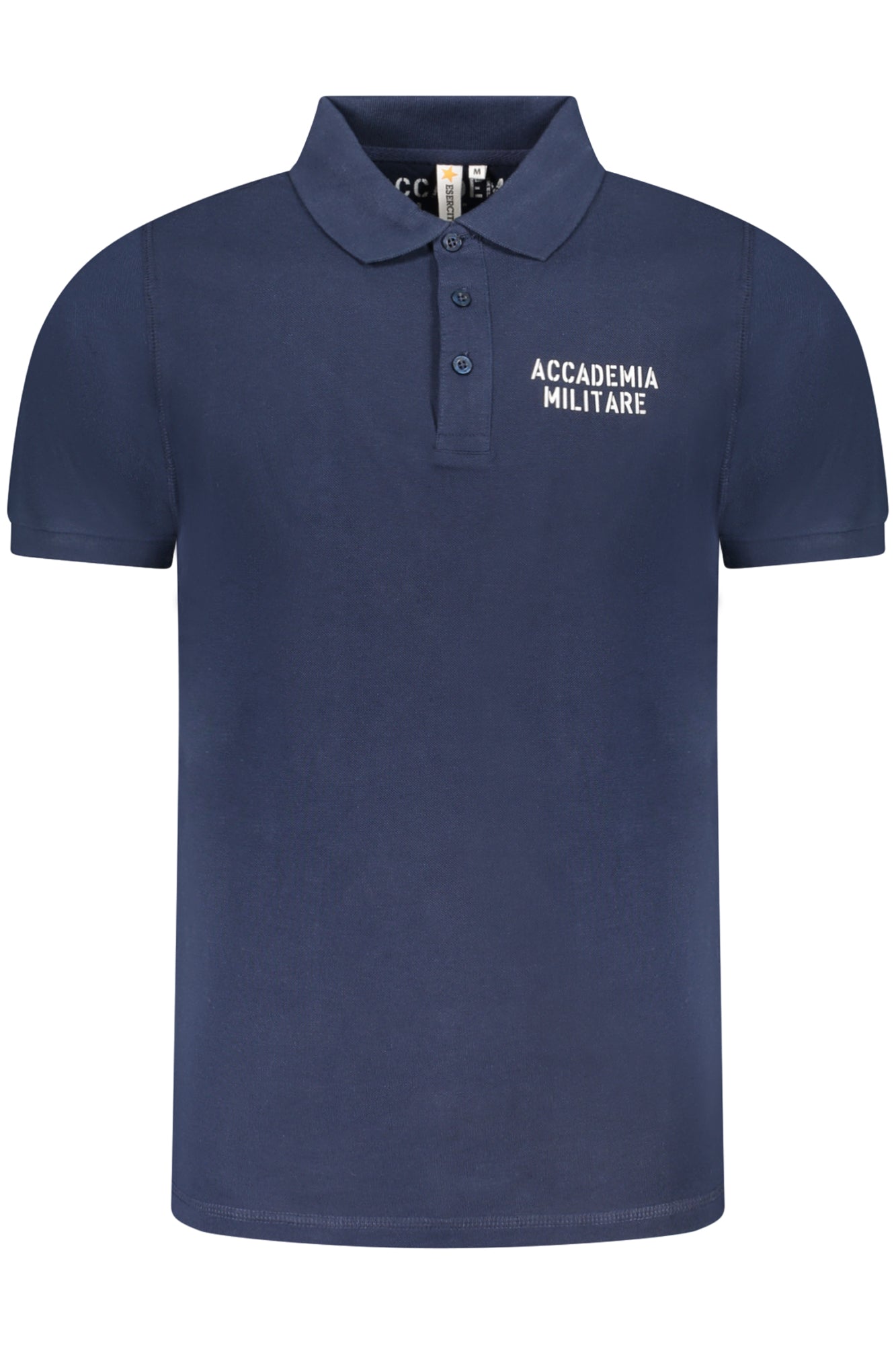 S5S629-5584_BL044 – Herren Kurzarm-Poloshirt Blau mit Akademie-Kontrast und Logo Druck – Größe: S, M, L, XL, 2XL – Farbe: Blu