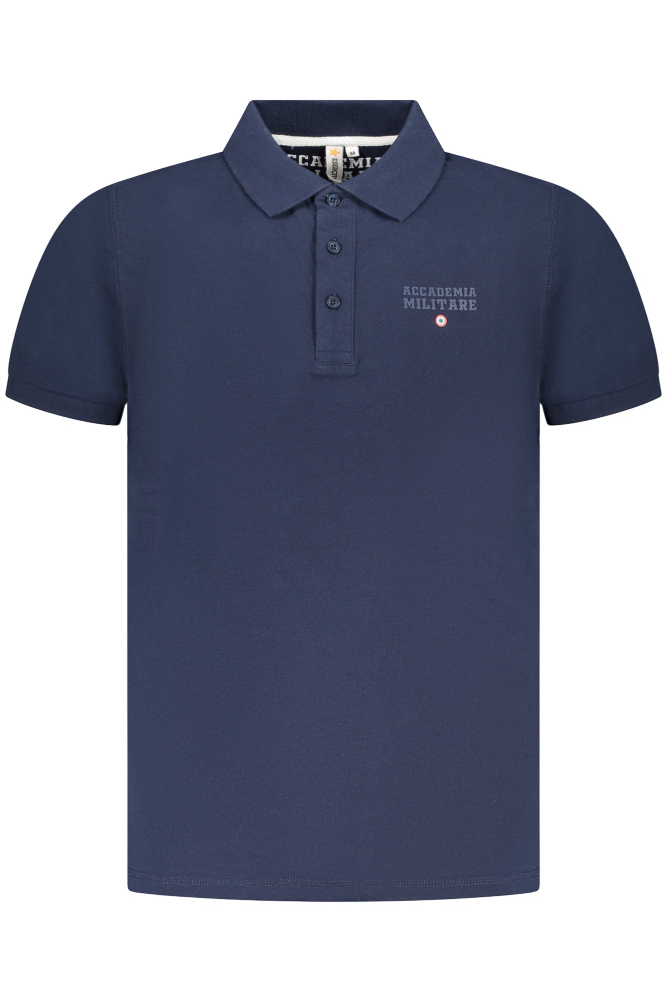 S5S632-5584_BL044 – Blaues Kurzarm-Poloshirt für Herren mit Akademie-Logo und Trikolore – Größe: S, M, L, XL, 2XL, 3XL – Farbe: Blu
