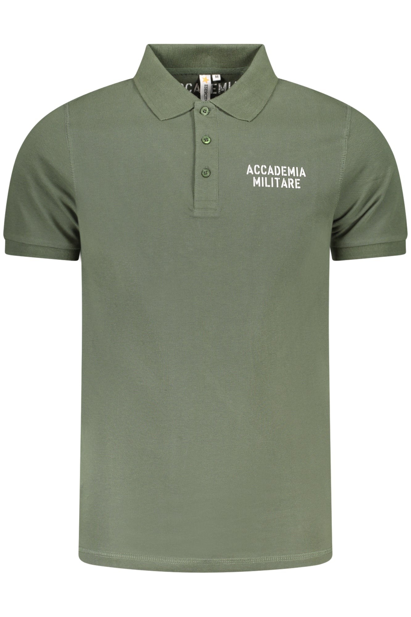 S5S629-5584_VE058 – Grünes Kurzarm-Poloshirt für Herren mit Akademie-Design und Logo – Größe: S, M, L, XL, 2XL – Farbe: Verde