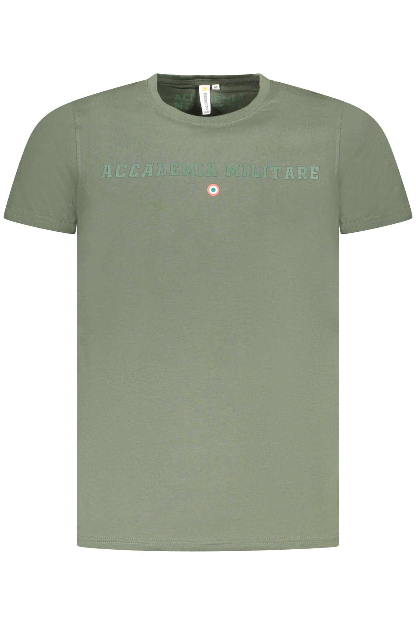 S5S637-5586_VE058 – Herren Kurzarm T-Shirt in Grün mit Rundhals und Akademie-Logo-Druck – Größe: S, M, L, XL, 2XL – Farbe: Verde