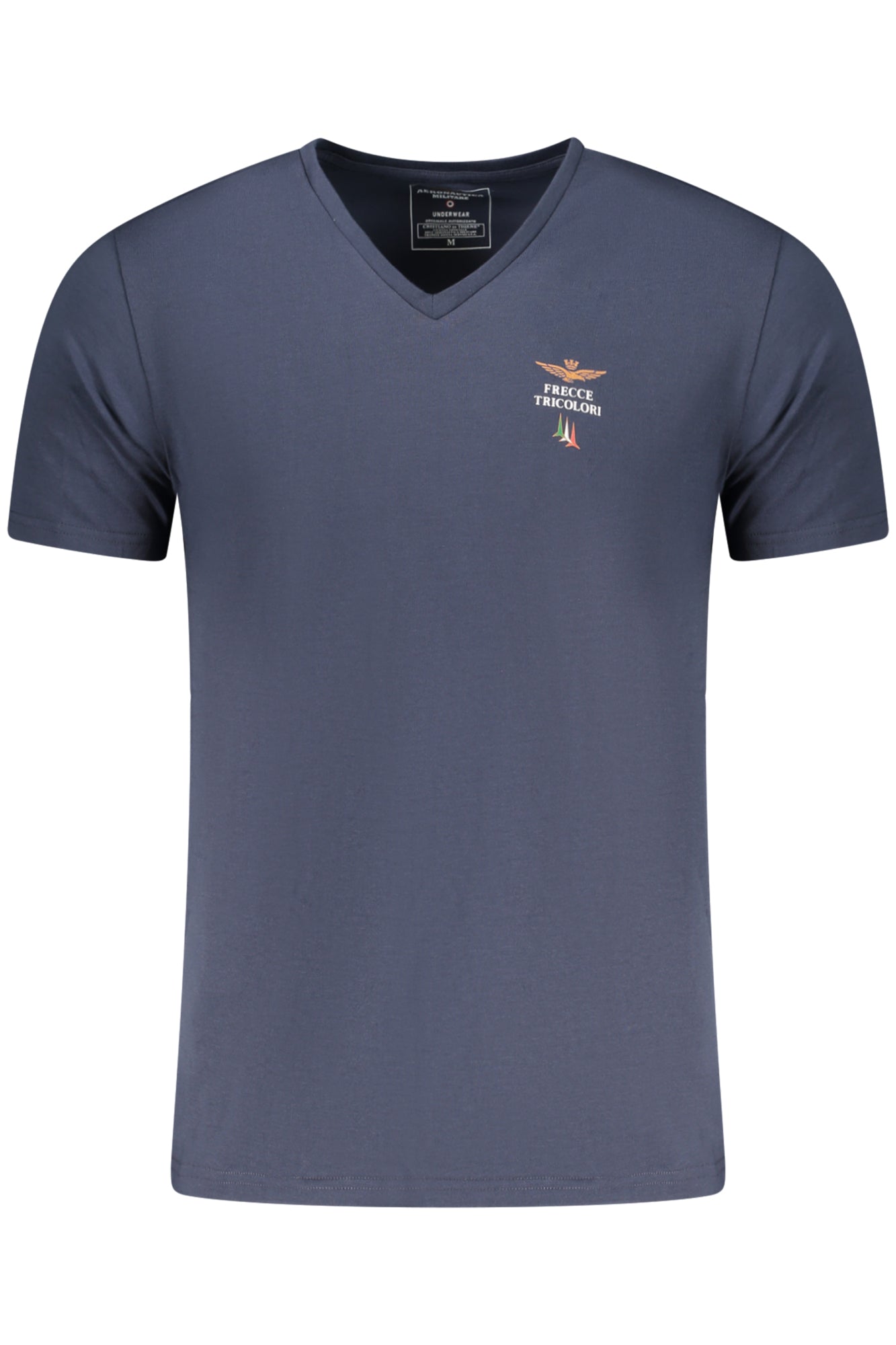 SCOTI006J508_BL08184 – Erweiterbares Herren-T-Shirt Blau mit V-Ausschnitt und Print-Details – Größe: M, L, XL, 2XL – Farbe: Blu