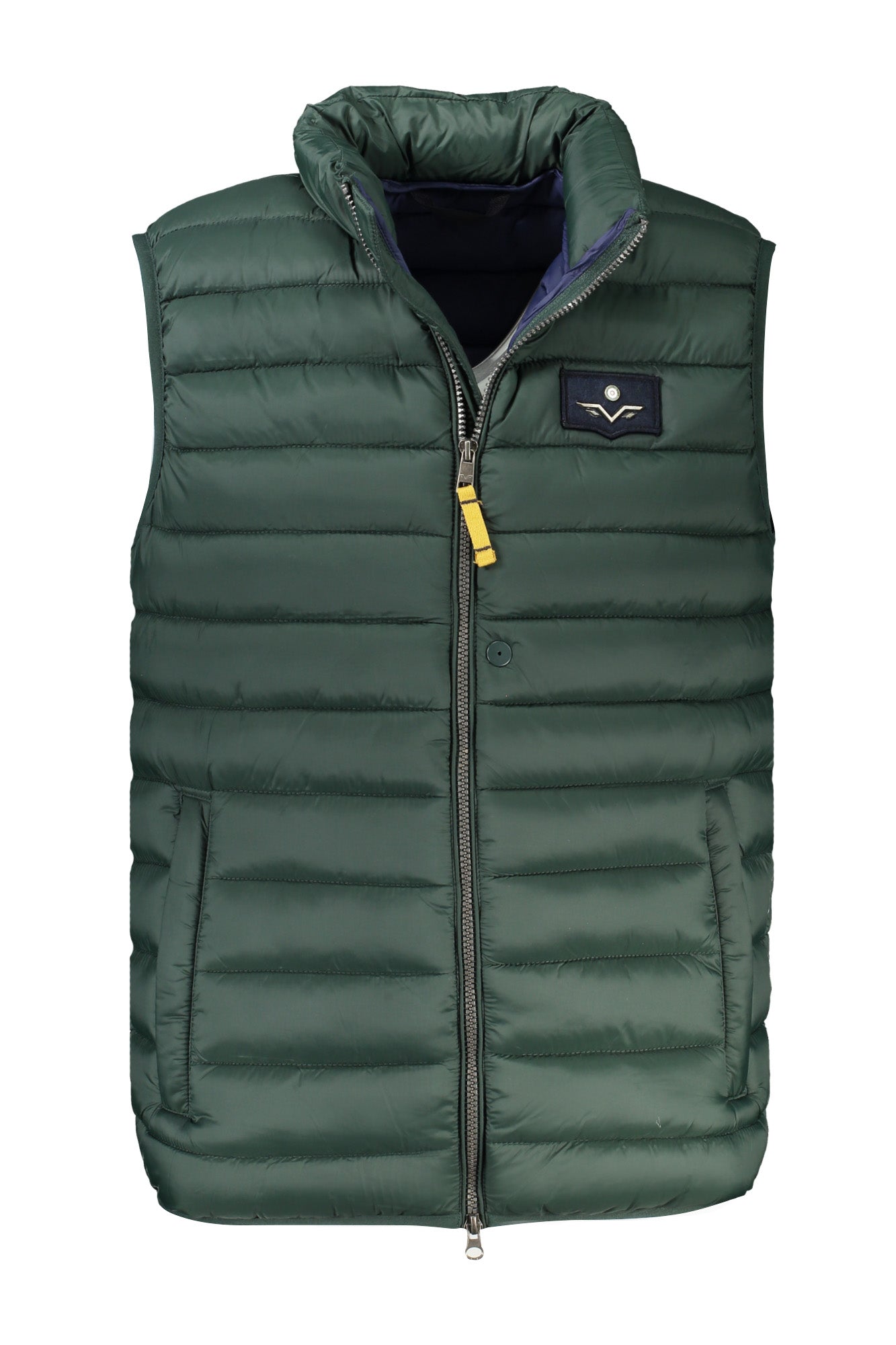 5337217_VE1145 – Grüne ärmellose Herrenweste mit Taschen und Applikation – Größe: S, M, L, XL, 2XL, 3XL – Farbe: Verde