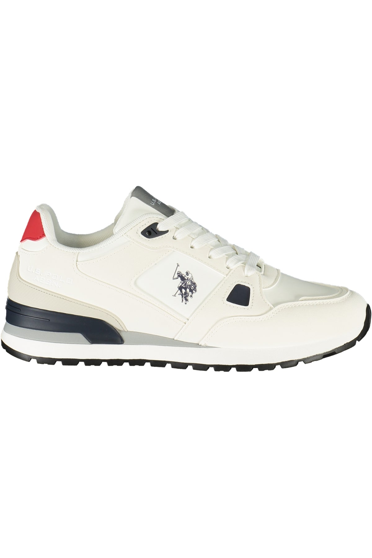 TRAX001MGHN1_BIWHI – Herren Sportschuh Weiß mit Blau/Rot Details & Wechselfußbett – Größe: 40, 41, 42, 43, 44, 45, 46 – Farbe: Bianco