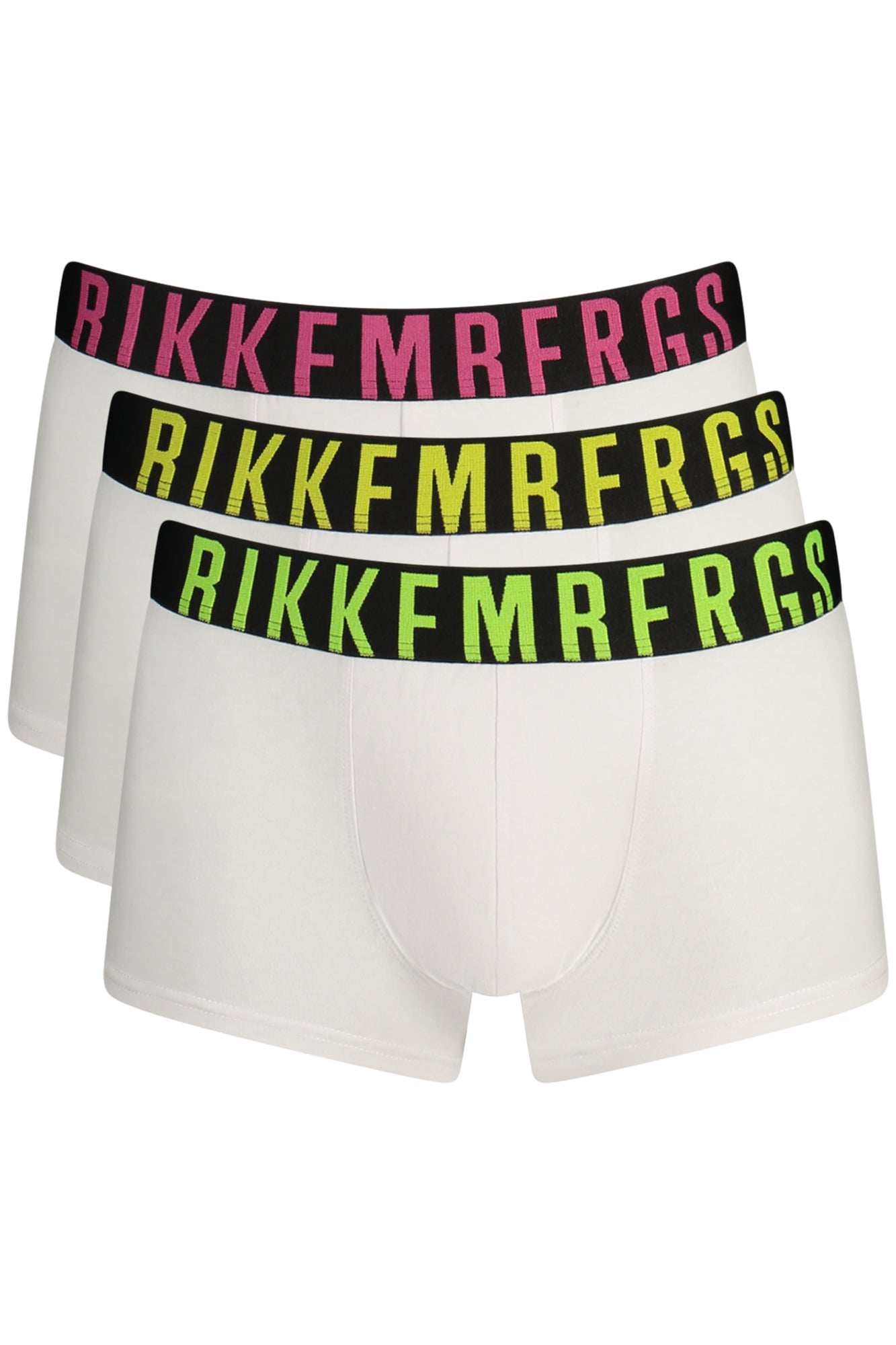 BKK1UTR16TR_BIWHIASS – 3er-Pack Herren Boxershorts - Weiß, Neonfarben, Bequemer Gummizug – Größe: S, M, L, XL, 2XL, 3XL – Farbe: Bianco