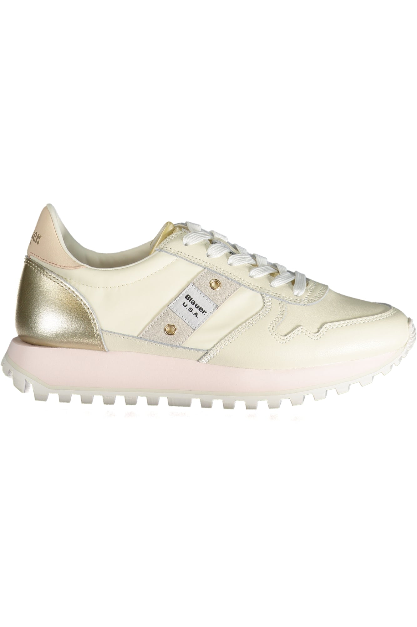 S4MILLEN01LEM_BECREGLD – Bequemer Damensportschuh in Beige mit Kontrastdetails und Applikation – Größe: 36, 37, 38, 39, 40, 41 – Farbe: Beige