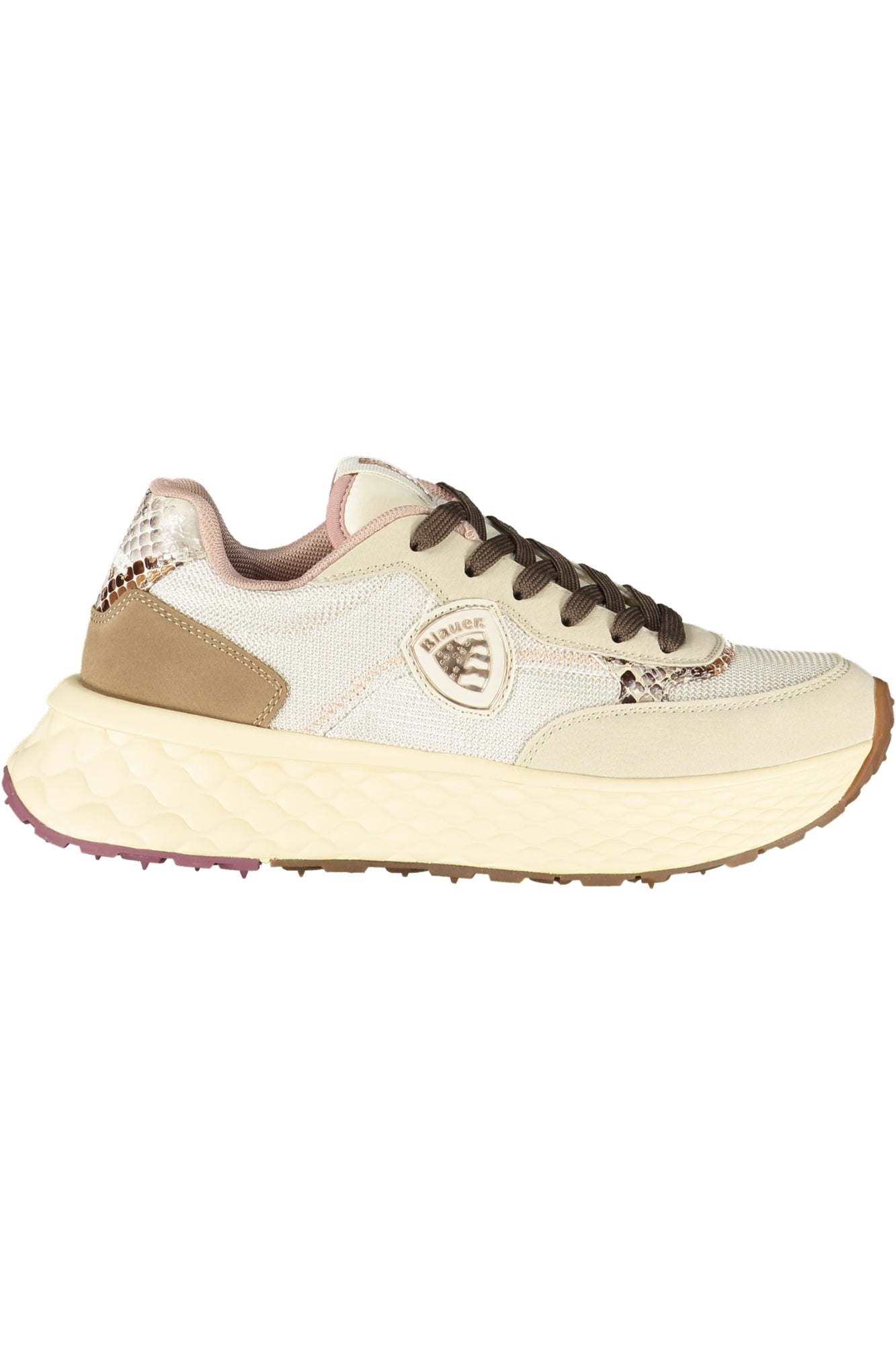 F5LYNN01PYT_BECREBRW – Bequeme Damensneaker in Beige mit Kontrastdetails und Druck – Größe: 36, 37, 38, 39, 40, 41, 42 – Farbe: Beige