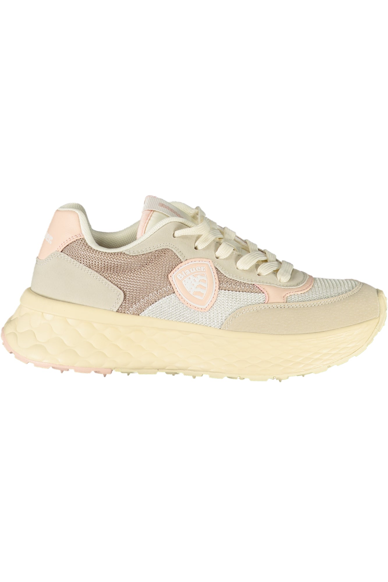 S5LYNN01MEG_BECRENUD – Beiger Damen-Sneaker mit rosa Details und herausnehmbarer Innensohle – Größe: 36, 37, 38, 39, 40, 41 – Farbe: Beige