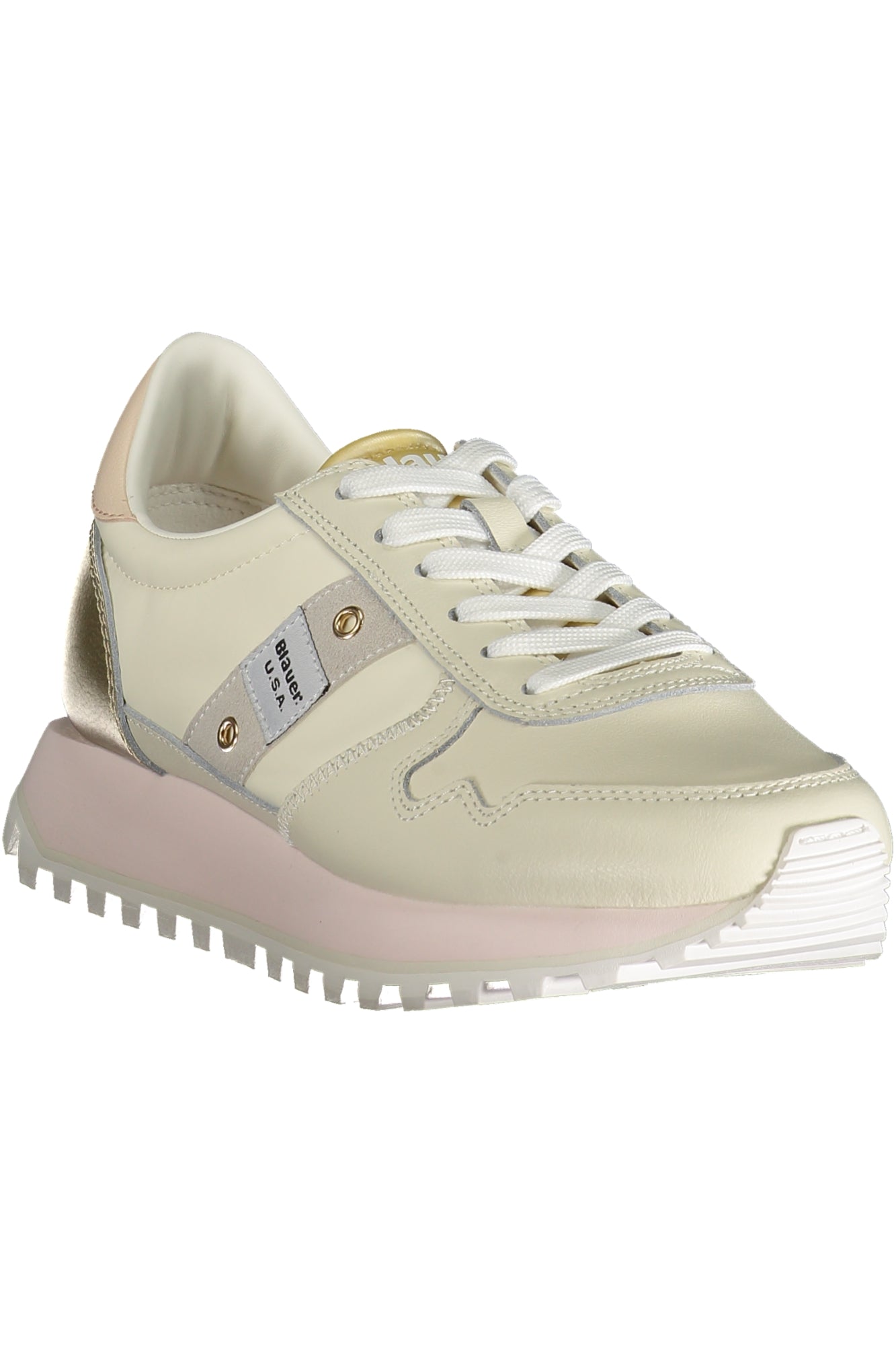 S4MILLEN01LEM_BECREGLD – Bequemer Damensportschuh in Beige mit Kontrastdetails und Applikation – Größe: 36, 37, 38, 39, 40, 41 – Farbe: Beige