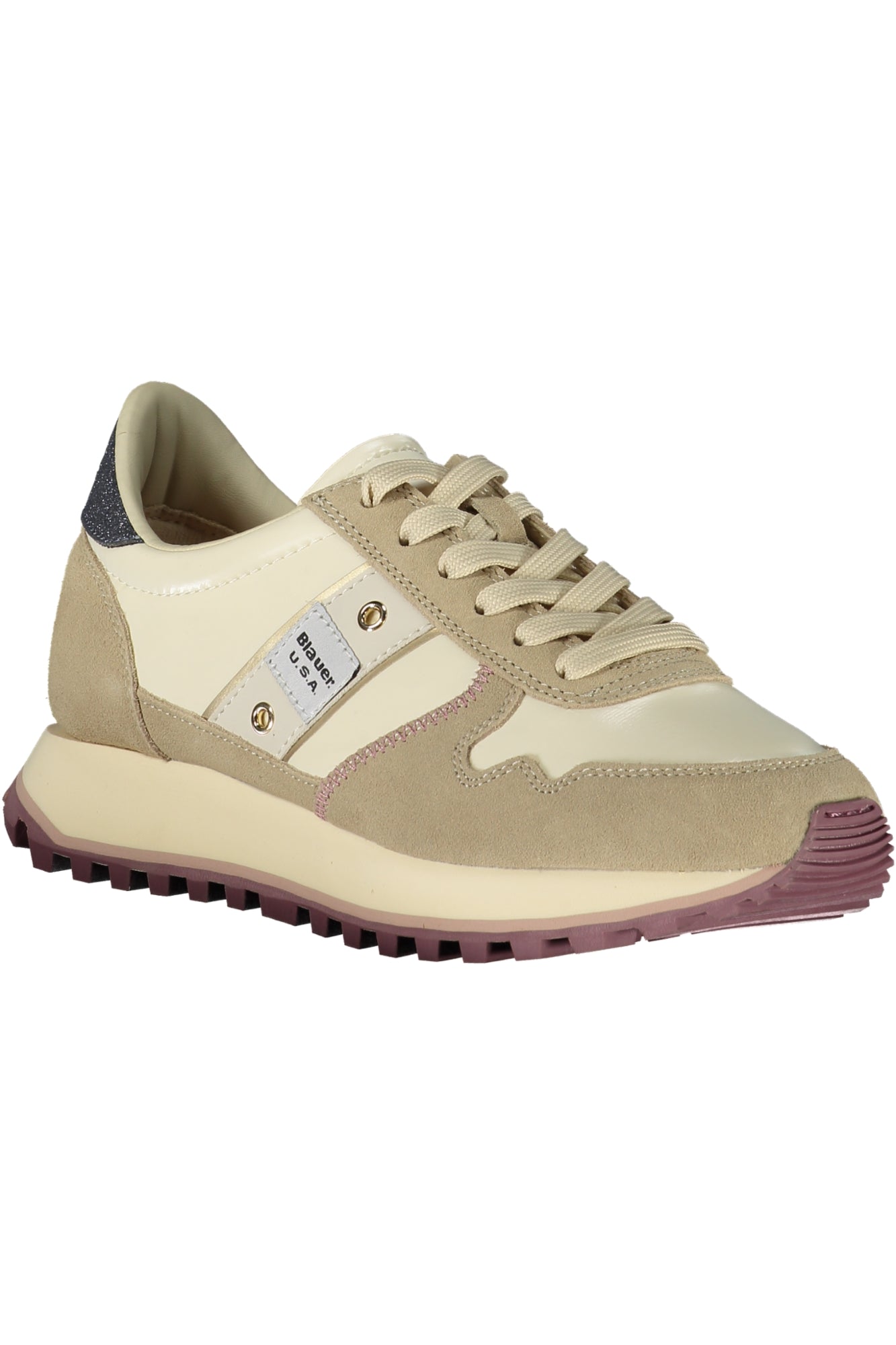 F5MILLEN03NYG_BECREMAU – Beige Damensportschuhe mit Kontrastdetails und Logo-Applikation – Größe: 36, 37, 38, 39, 40, 41 – Farbe: Beige