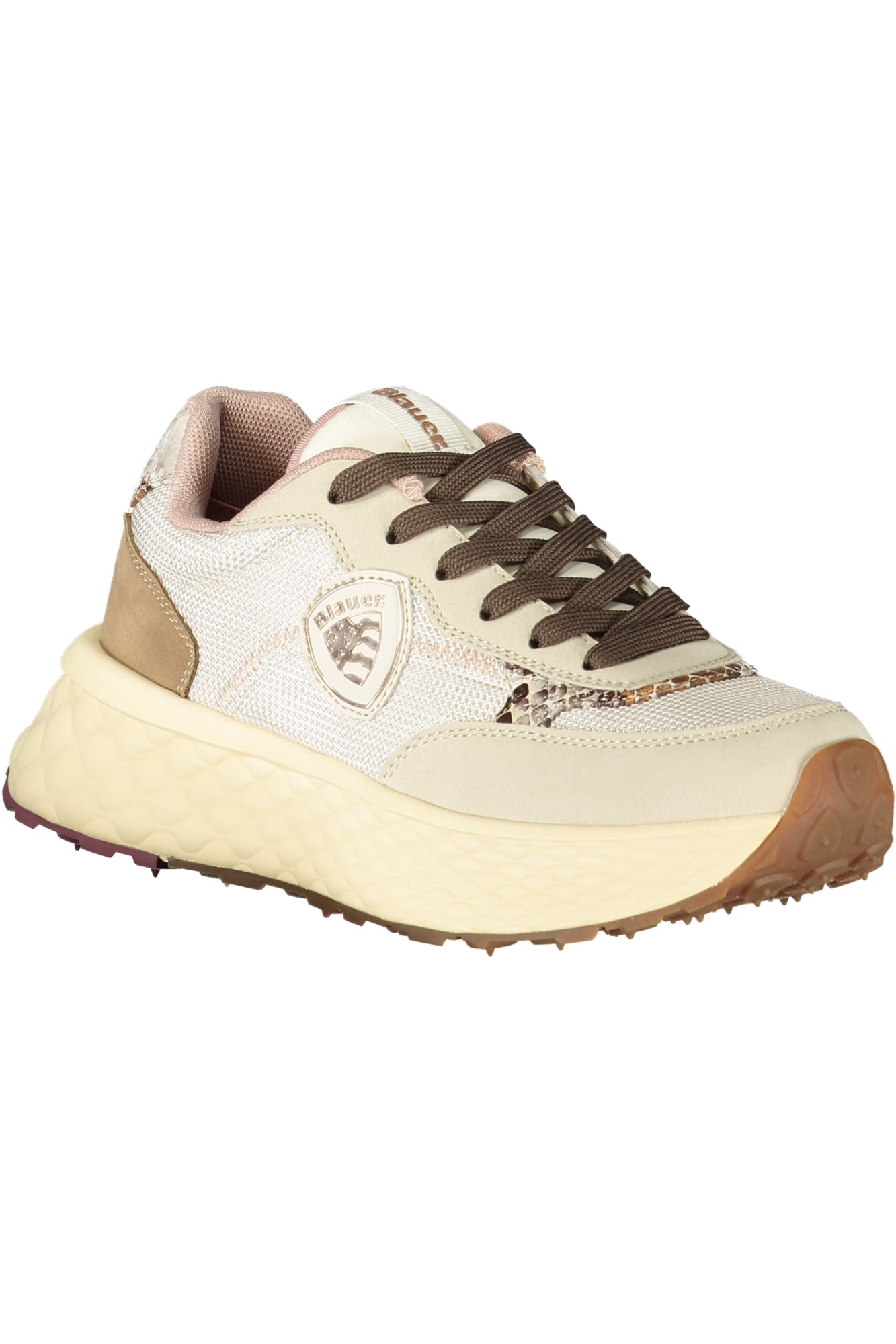 F5LYNN01PYT_BECREBRW – Bequeme Damensneaker in Beige mit Kontrastdetails und Druck – Größe: 36, 37, 38, 39, 40, 41, 42 – Farbe: Beige