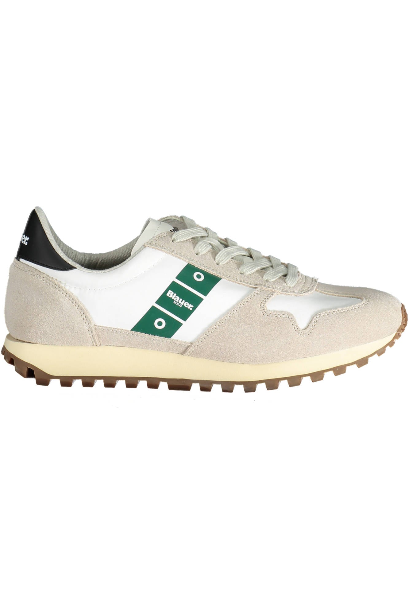 S3DAWSON02NYS_BIANCO_WGB-WHITEGREENBLACK – Stylischer weißer Herrensportschuh mit Kontrastdetails und Schnürung – Größe: 43, 44, 46 – Farbe: Bianco
