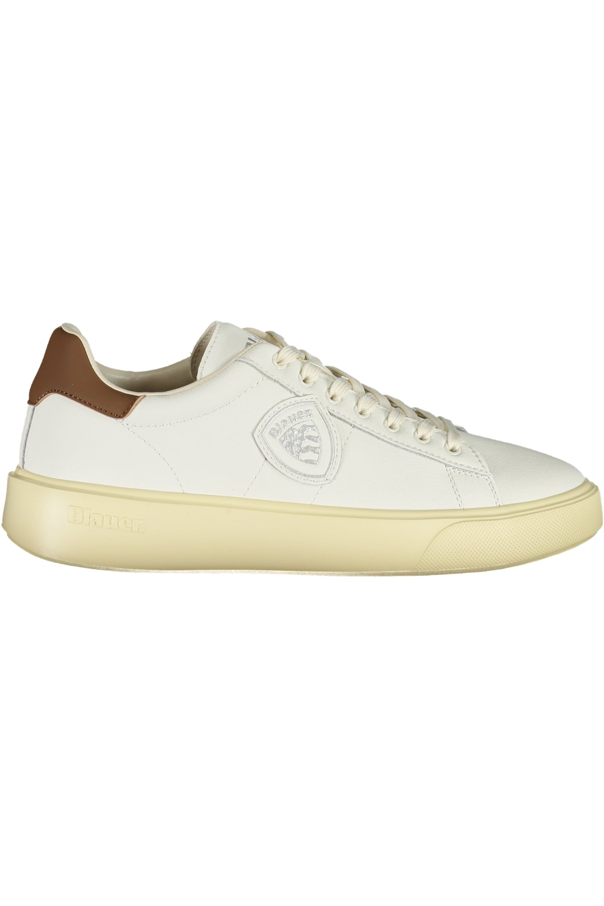 S5BUCK01LEA_BIWHIBRW – Sportlicher Herren-Sneaker Weiß mit braunen Details und Applikationen – Größe: 40, 41, 42, 43, 44, 45, 46 – Farbe: Bianco