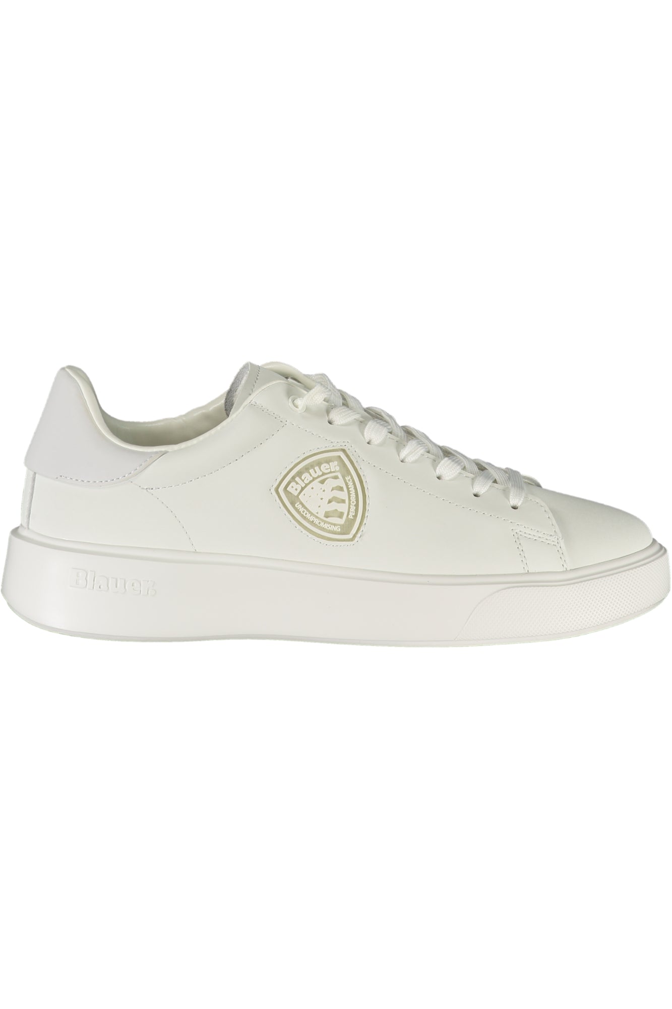 F5BUCK07LEA_BIWHI – Weiße Herrensportschuhe mit Kontrastdetails und geprägtem Logo – Größe: 40, 41, 42, 43, 44, 45, 46 – Farbe: Bianco