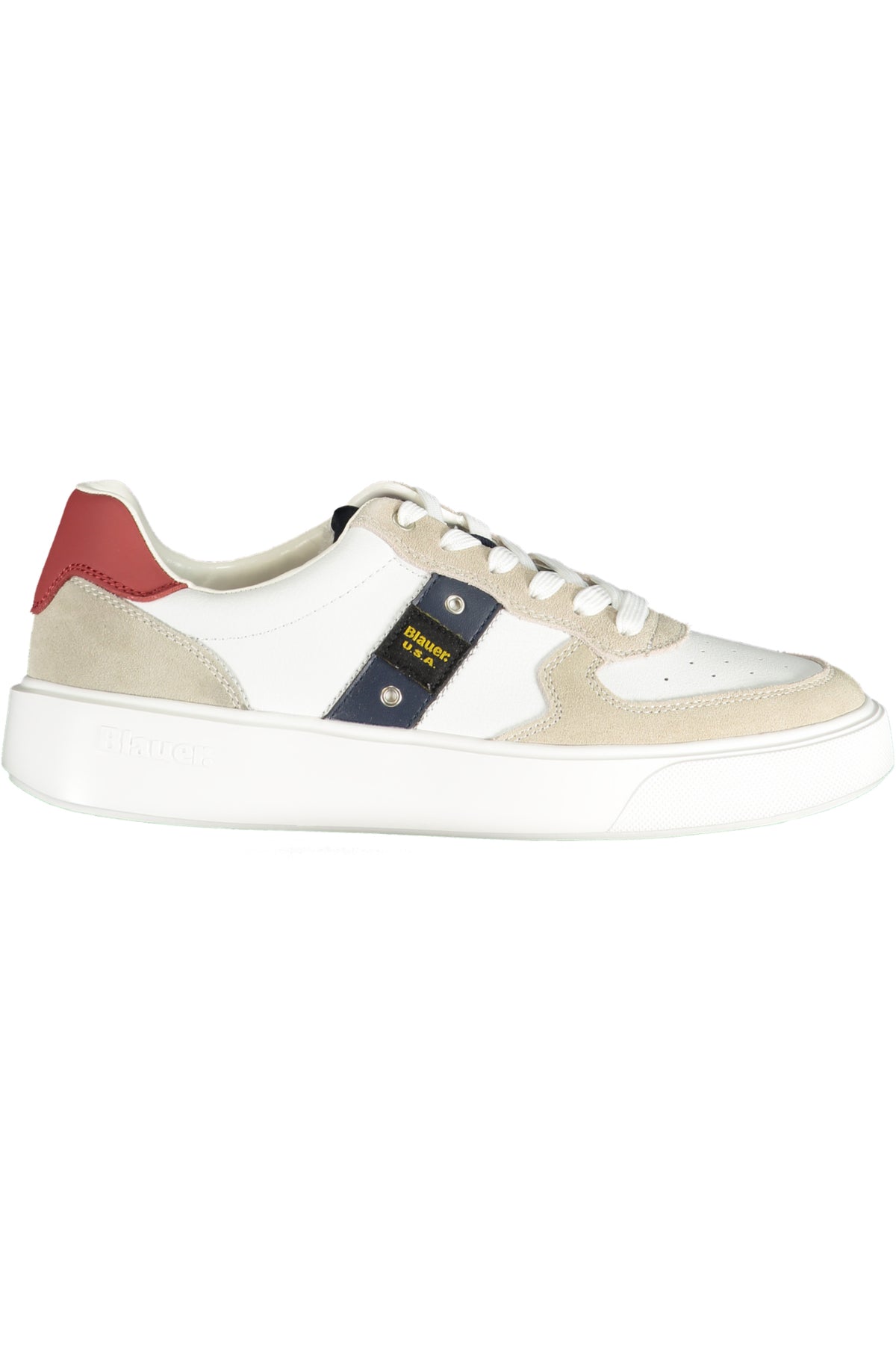 F4BUCK02LES_BIWHIRED – Moderner Herrensportschuh: Weiß mit kontrastierenden Details – Größe: 40, 41, 42, 43, 44, 45, 46 – Farbe: Bianco