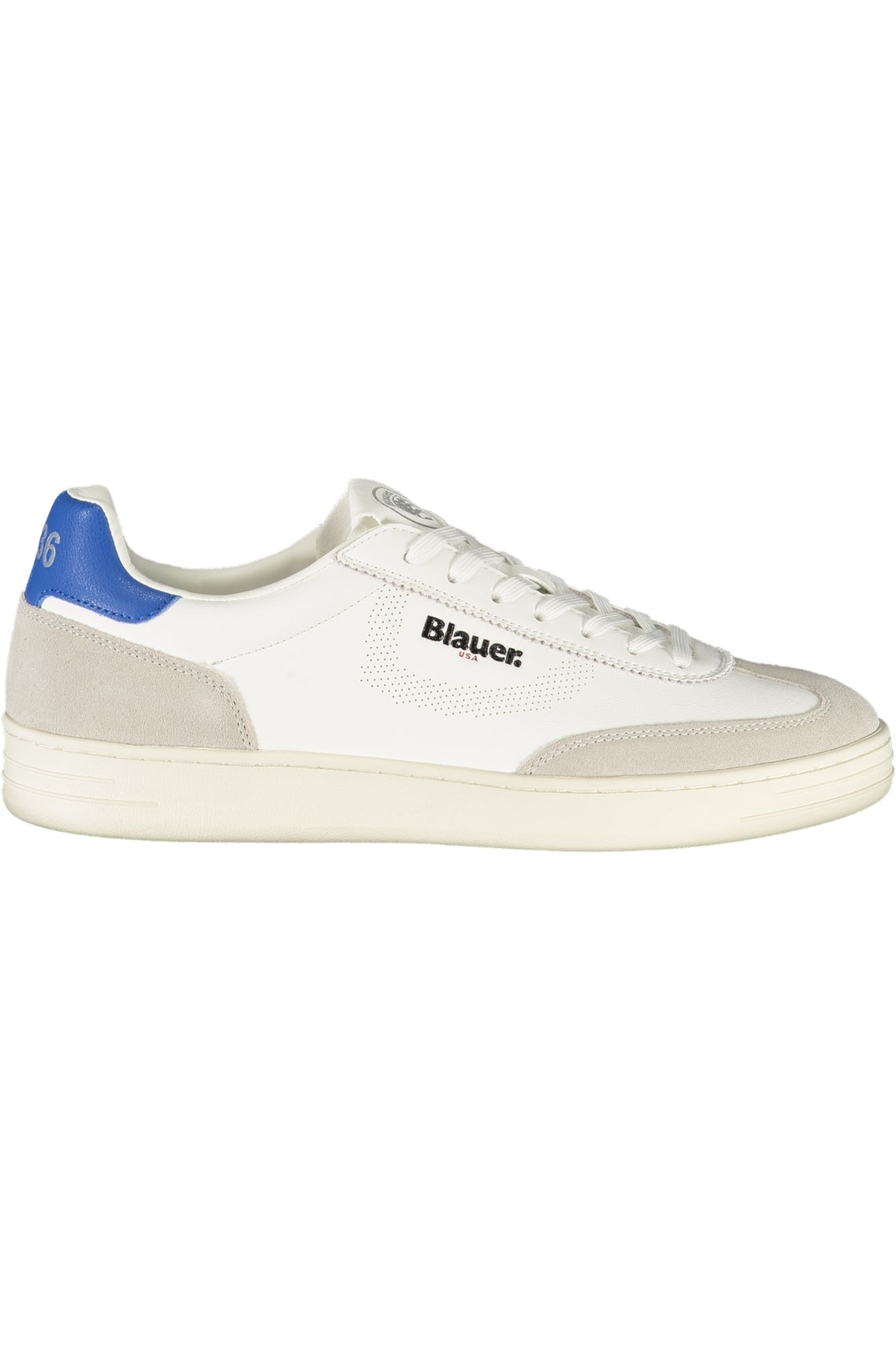 S5GRANT03LES_BIWHIROY – Weißer Herrensportschuh mit blauen Details und herausnehmbarem Fußbett – Größe: 40, 41, 42, 43, 44, 45 – Farbe: Bianco