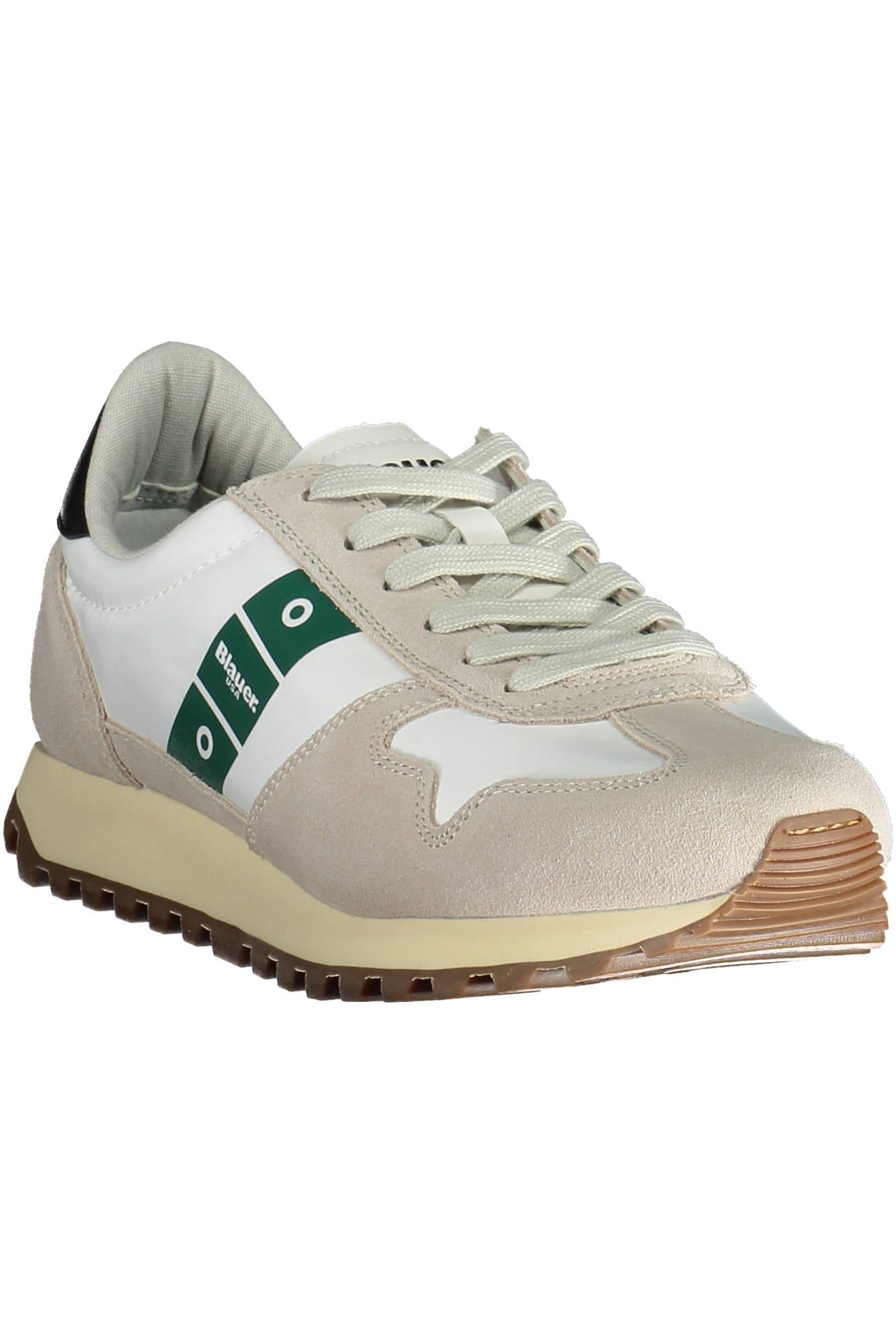 S3DAWSON02NYS_BIANCO_WGB-WHITEGREENBLACK – Stylischer weißer Herrensportschuh mit Kontrastdetails und Schnürung – Größe: 43, 44, 46 – Farbe: Bianco