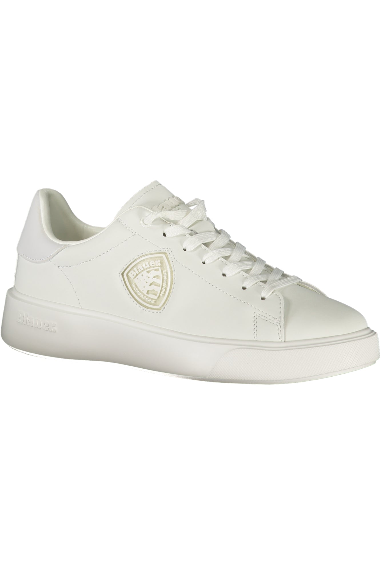 F5BUCK07LEA_BIWHI – Weiße Herrensportschuhe mit Kontrastdetails und geprägtem Logo – Größe: 40, 41, 42, 43, 44, 45, 46 – Farbe: Bianco