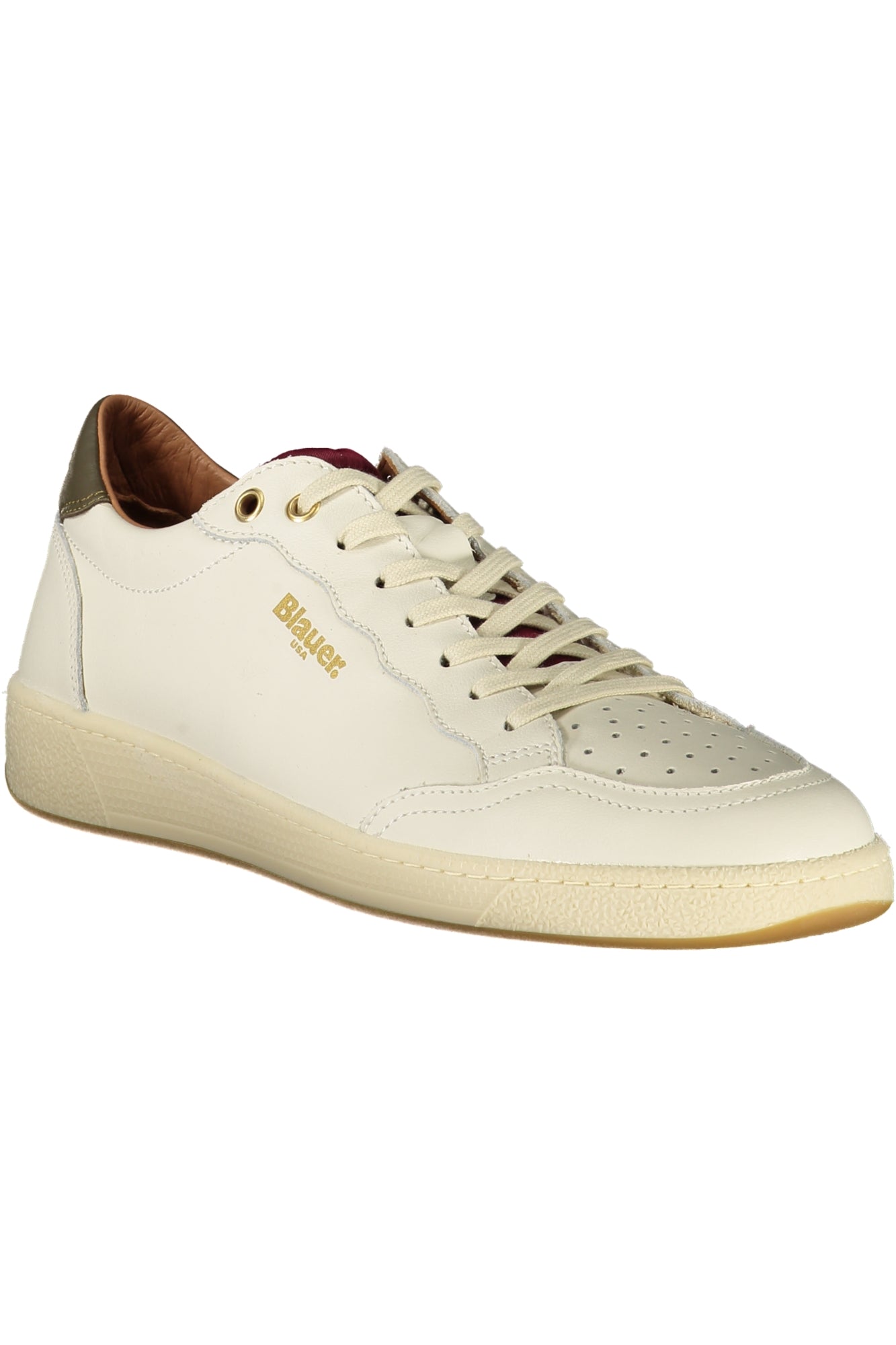 S5MURRAY01LEA_BICREMIL – Weißer Herren-Sportschuh mit grünen Details und herausnehmbarer Sohle – Größe: 40, 41, 42, 43, 44, 45 – Farbe: Bianco