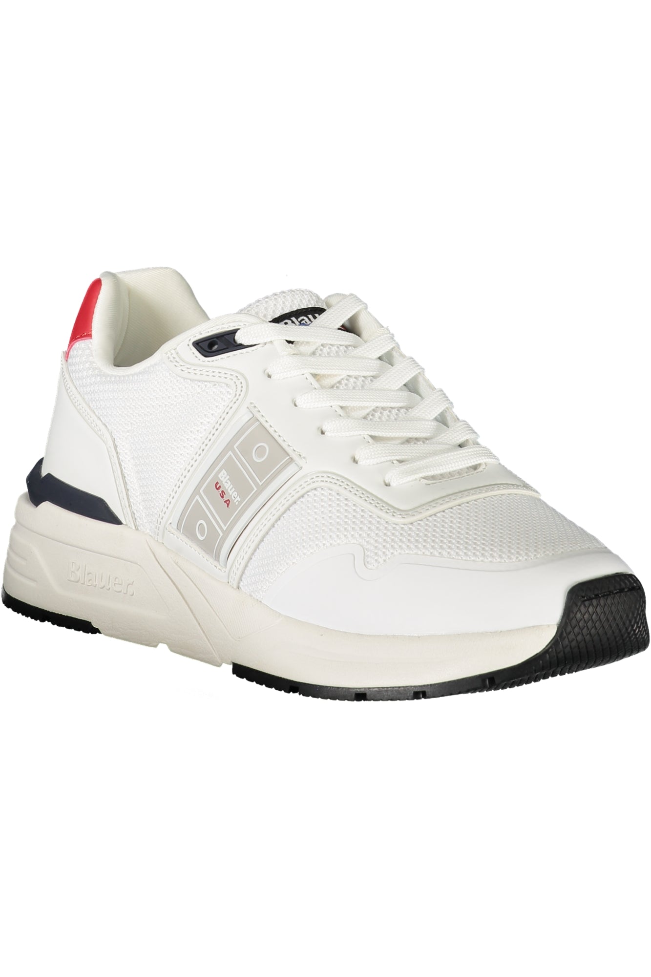 S5RAY05KNI_BIWHI – Weißer Herrensportschuh mit Kontrastdetails und Logo-Applikation – Größe: 40, 41, 42, 43, 44, 45 – Farbe: Bianco