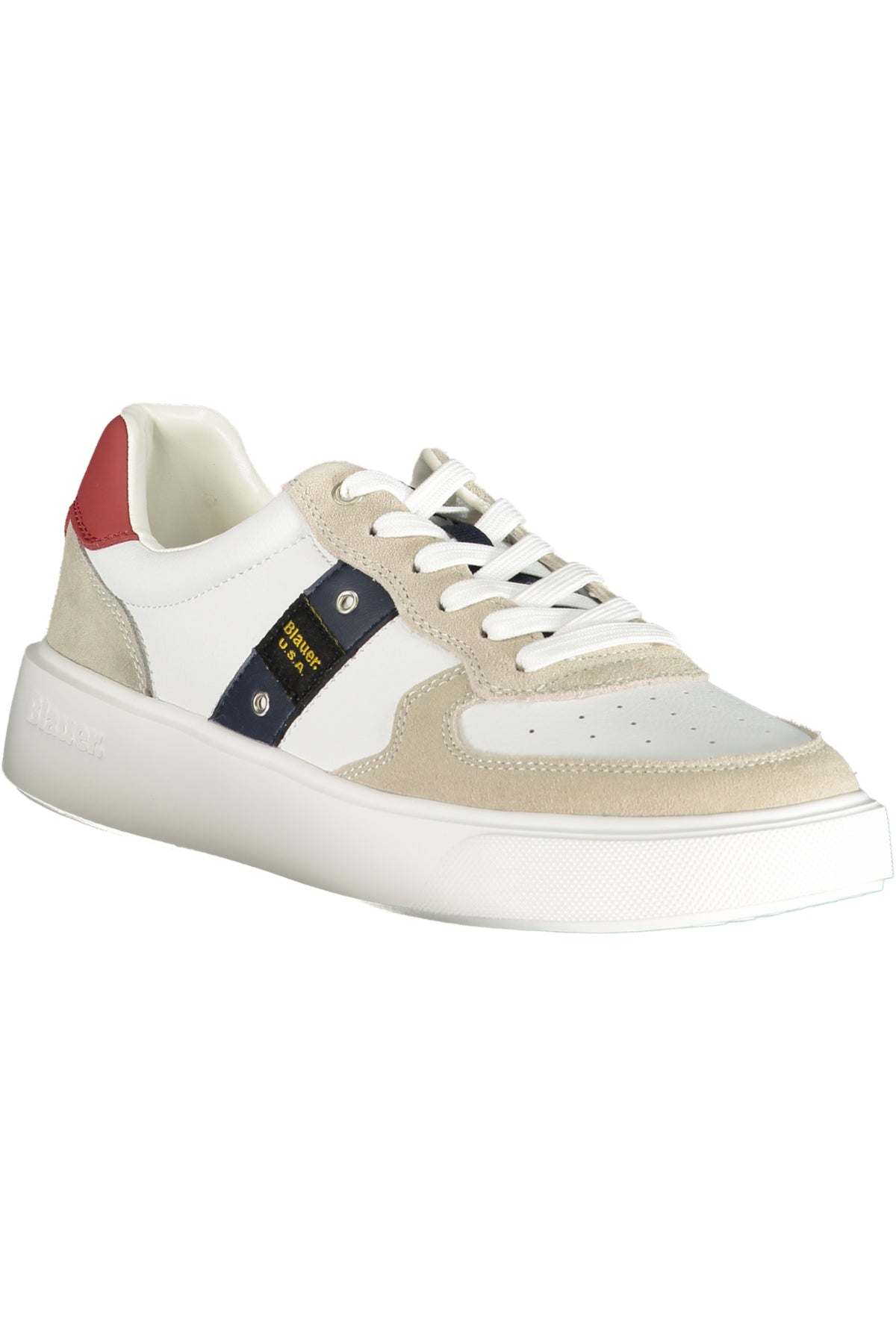 F4BUCK02LES_BIWHIRED – Moderner Herrensportschuh: Weiß mit kontrastierenden Details – Größe: 40, 41, 42, 43, 44, 45, 46 – Farbe: Bianco