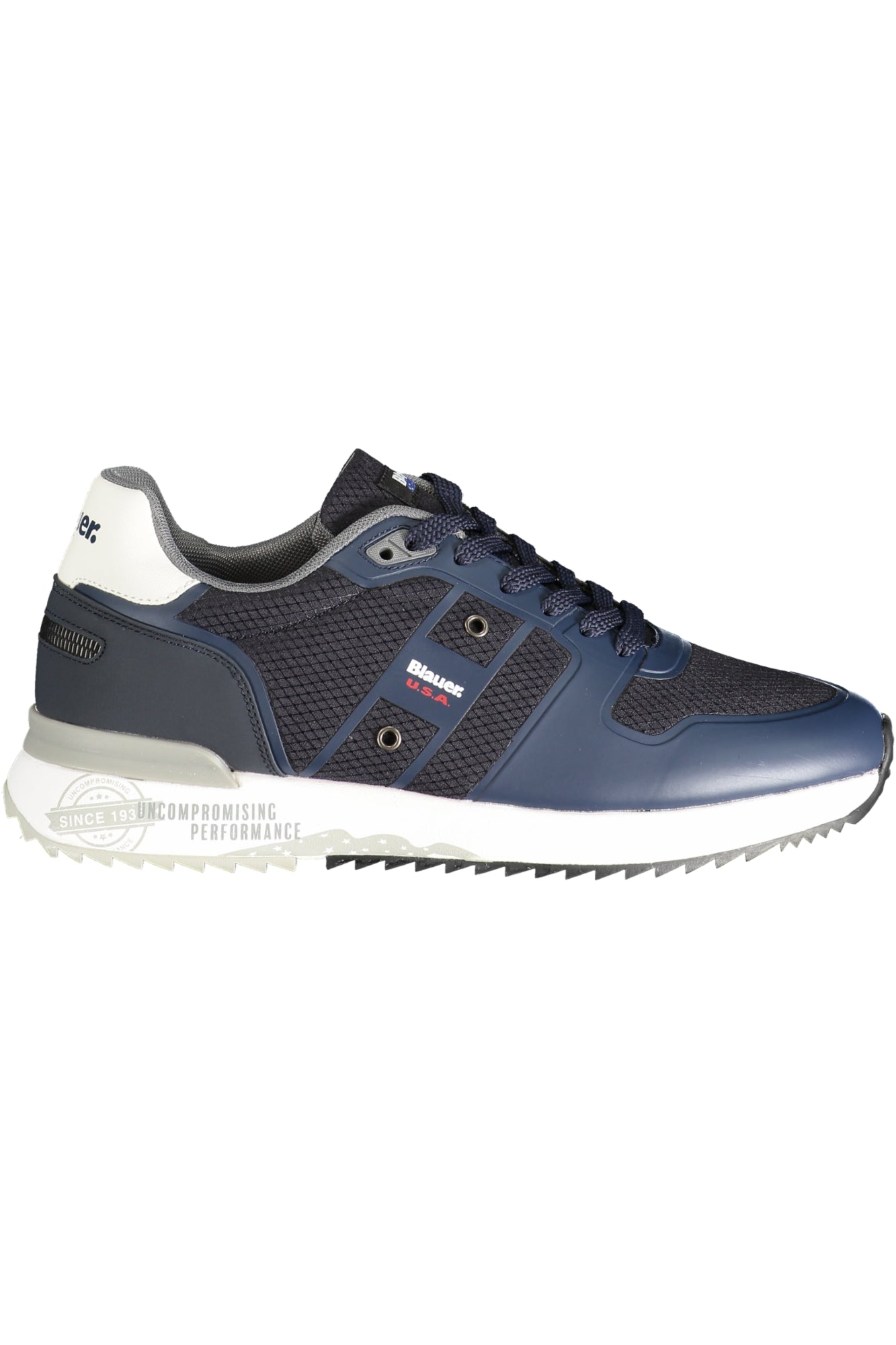 S4HOXIE02RIP_BLNVYWHI – Stylischer blauer Herrensportschuh mit Kontrastdetails & Druck. – Größe: 44, 45 – Farbe: Blu