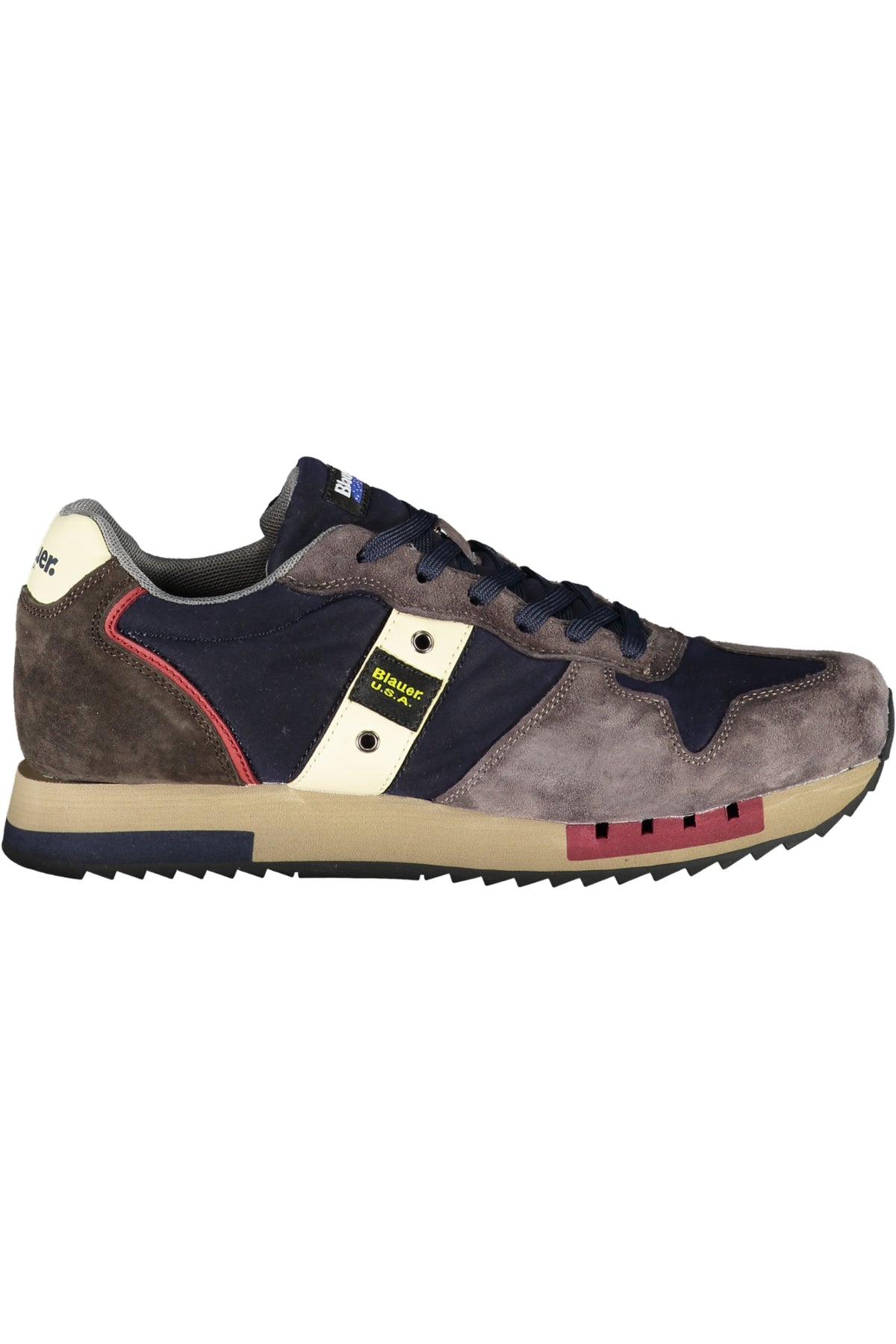 F3QUEENS01WAX_BLNVYDKBNA – Moderner Herrensportschuh in Blau mit Kontrastdetails und Schnürsenkeln – Größe: 45, 40, 41, 42, 43, 44, 46 – Farbe: Blu