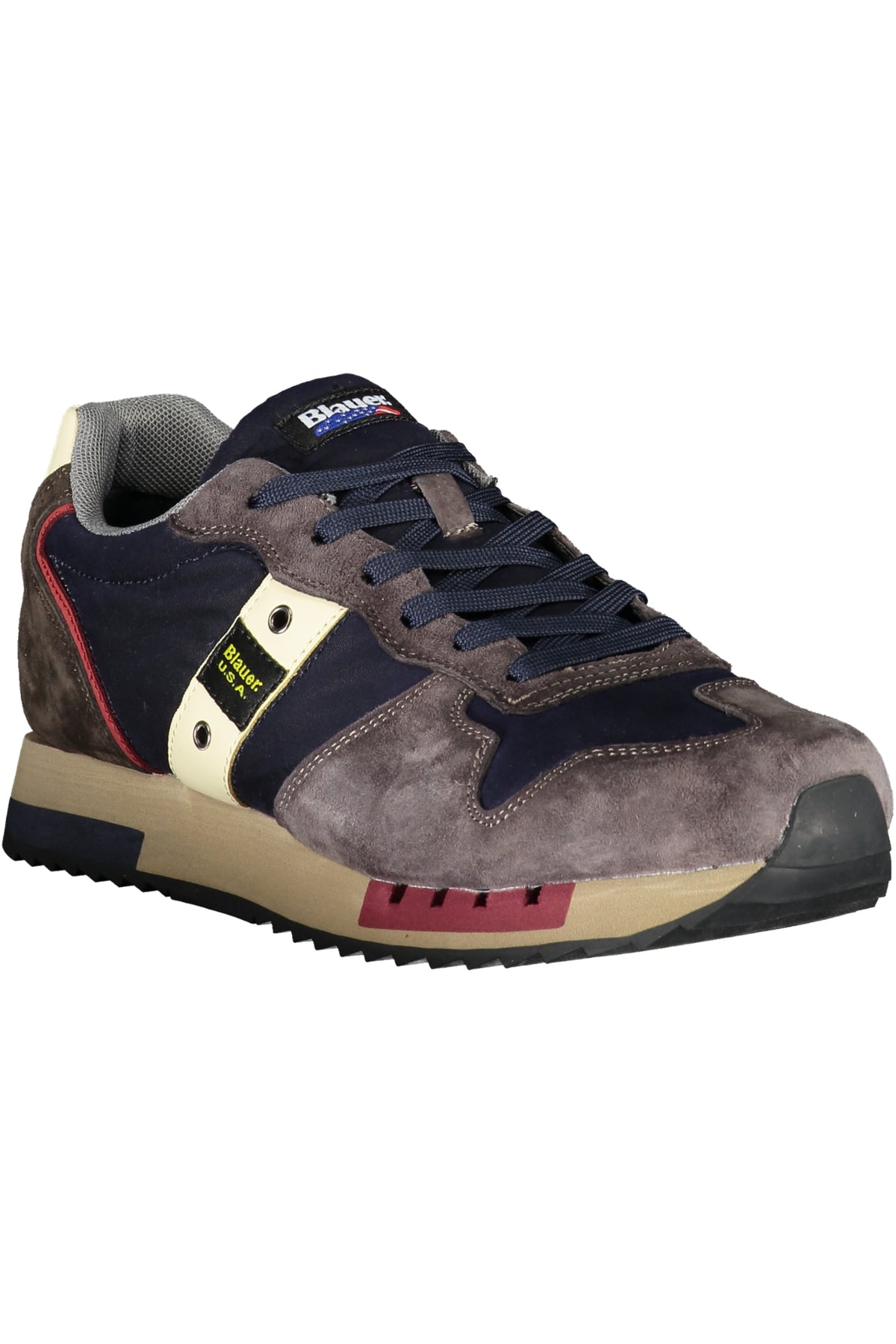 F3QUEENS01WAX_BLNVYDKBNA – Moderner Herrensportschuh in Blau mit Kontrastdetails und Schnürsenkeln – Größe: 45, 40, 41, 42, 43, 44, 46 – Farbe: Blu