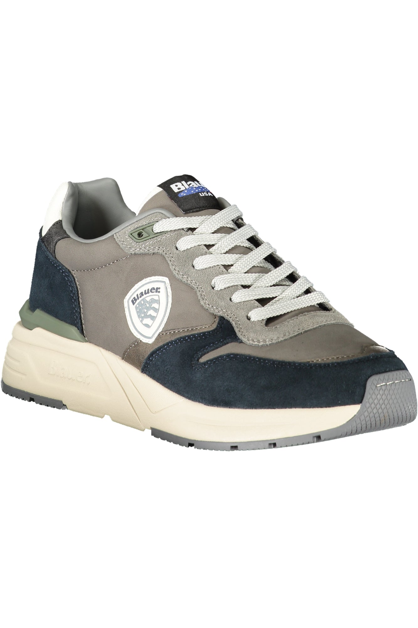 F5RAY02NUS_GRGRYNVY – Graue Herrensneaker mit Kontrasten und herausnehmbarem Fußbett – Größe: 40, 41, 42, 43, 44, 45, 46 – Farbe: Grigio