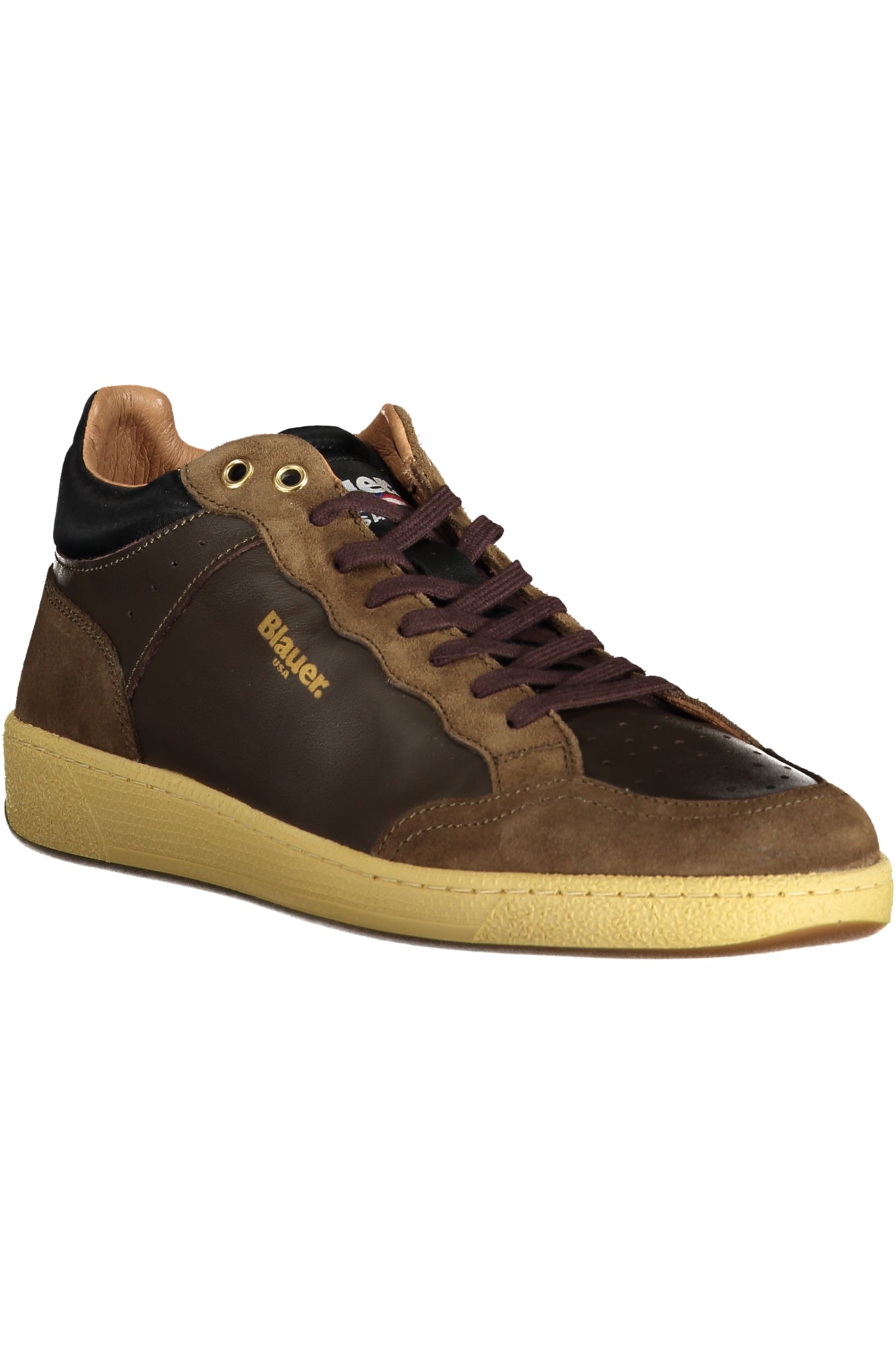 F3MURRAY09LES_MABRWBLK – Brauner Herrensportschuh mit Kontrastdetails und herausnehmbarem Fußbett – Größe: 40, 41, 42, 43, 44, 45, 46 – Farbe: Marrone