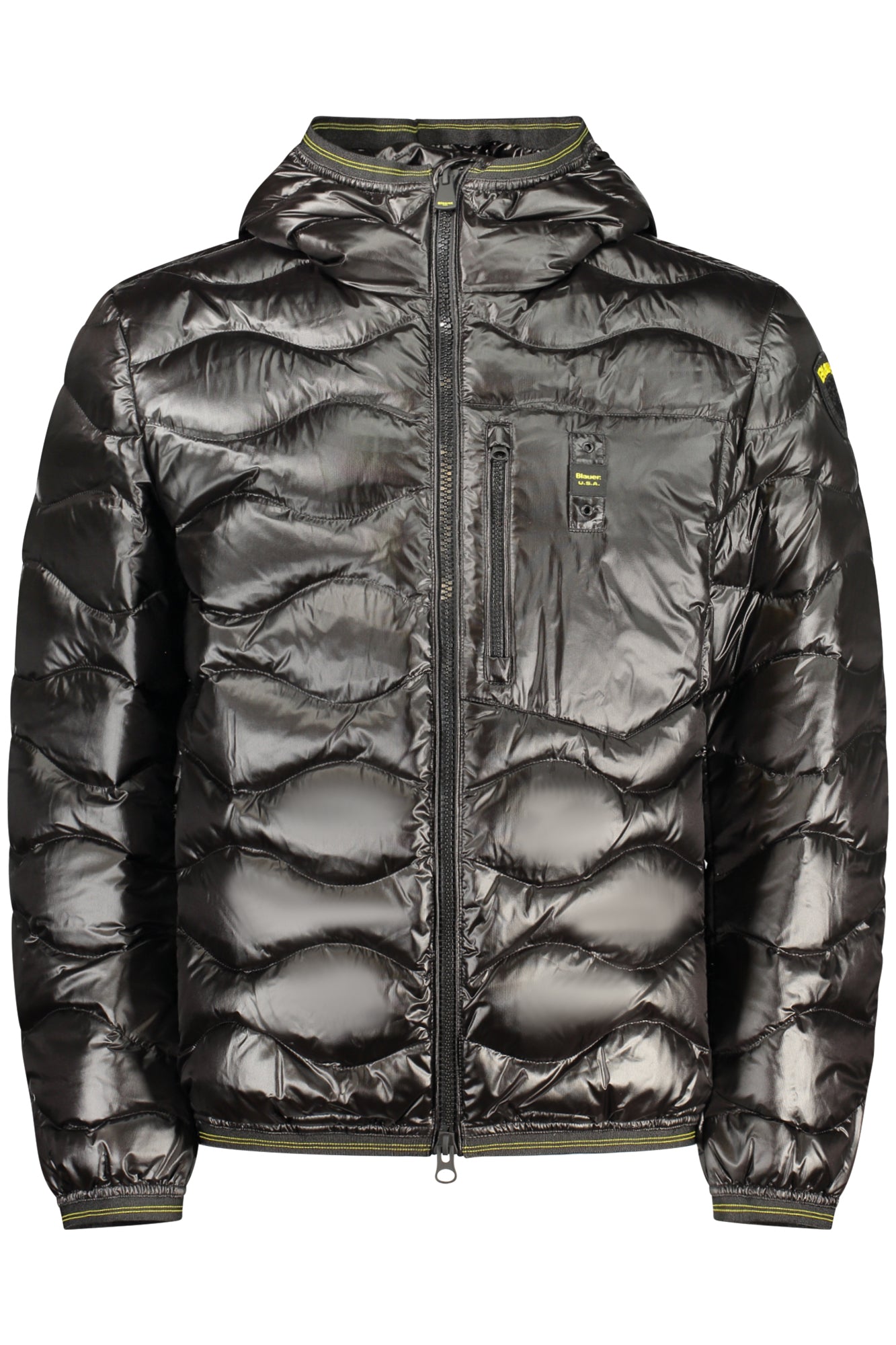 25WBLUC03074A06355_NE999 – Schwarze Herren Langarmjacke mit Kapuze und Kontrastdetails – Größe: S, M, L, XL, 2XL – Farbe: Nero