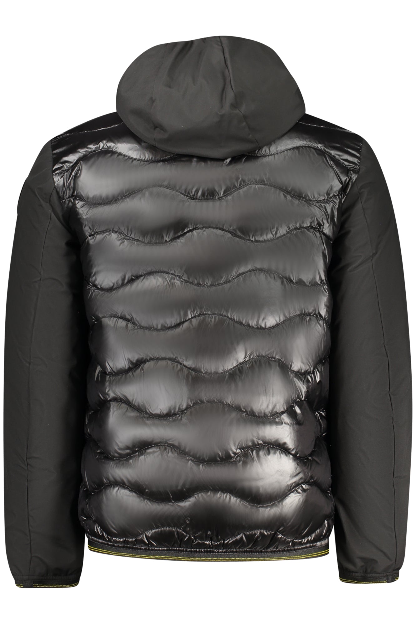 25WBLUC08078006355_NE999 – Schwarze Herrenjacke mit Kapuze und Taschen - Stilvoll und Praktisch – Größe: S, M, L, XL, 2XL – Farbe: Nero