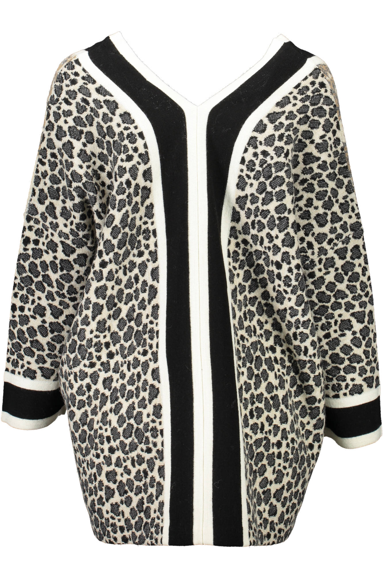 RH1129-MA699_BEIGE_B3996 – Beiger Damenpullover mit V-Ausschnitt und kontrastierenden Details – Größe: XS, L, XL – Farbe: Beige