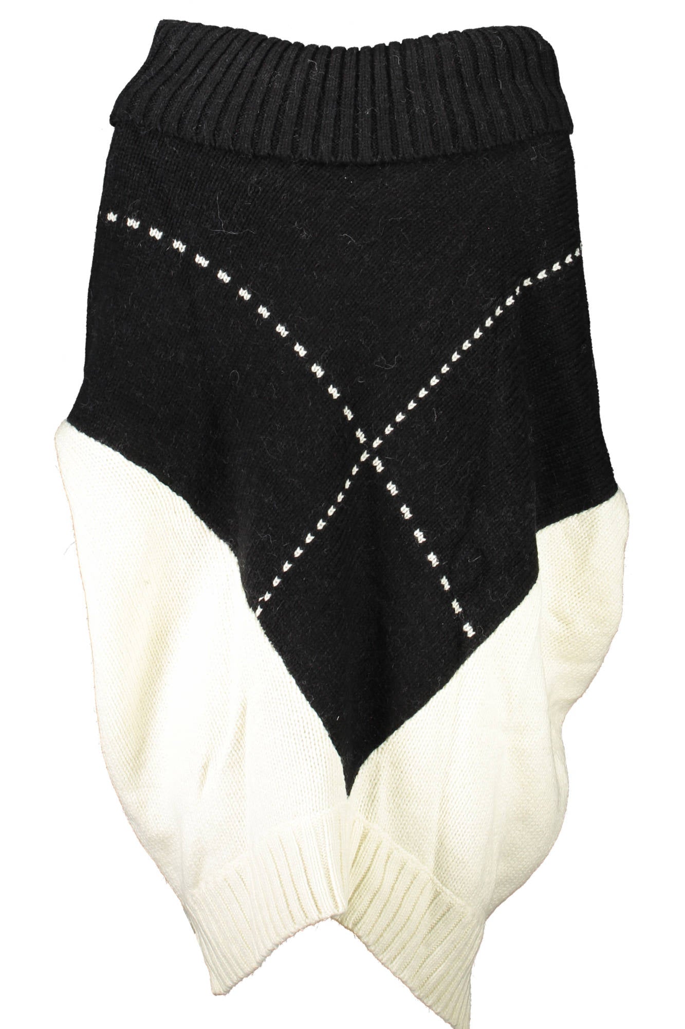 RH1154-MAB02_BIANCO_03009 – Eleganter Damenpullover in Weiß mit Kontrastdetails und Rollkragen – Größe: S, M, L – Farbe: Bianco