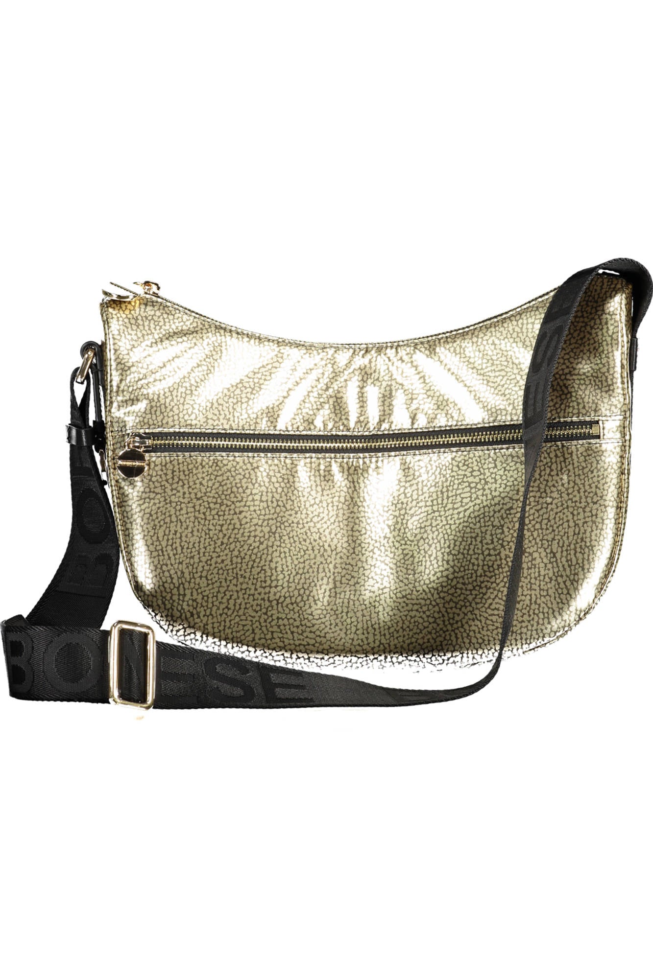934107BA8_ORO_726-LIGHT-GOLD – Goldene Damen-Umhängetasche aus recyceltem Nylon mit Kontrastdetails – Größe: UNI – Farbe: Oro