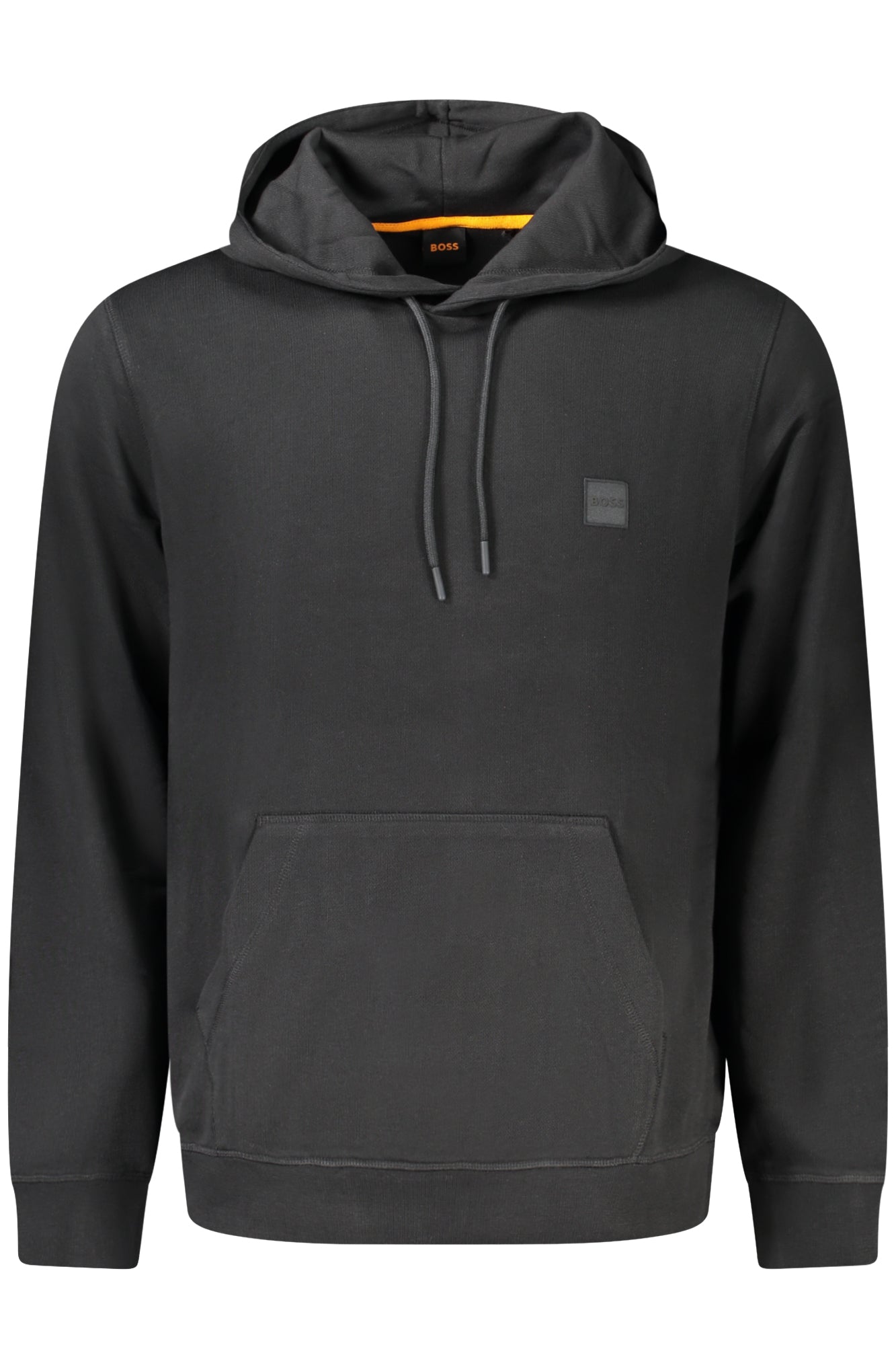 50509314WETALK_NE001 – Schwarzes Herren Sweatshirt: Kapuzenpullover mit Stickerei & Tasche – Größe: S, M, L, XL, 2XL, 3XL – Farbe: Nero